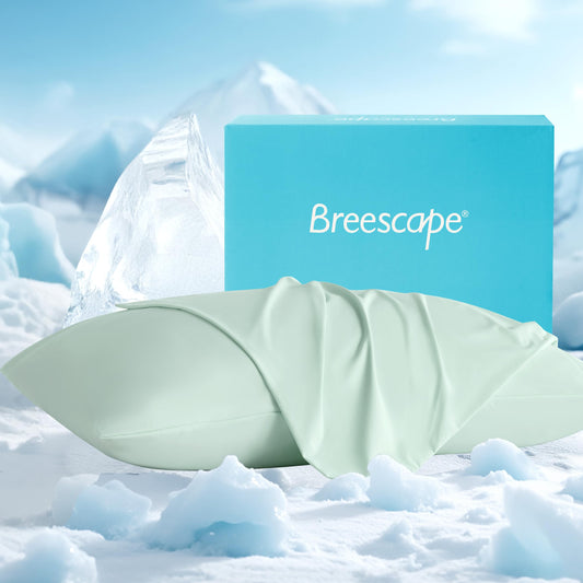 Breescape Cooling Pillow Cases King Size Set of 2, BlendTek™ Cooling Technology for Hot Sleepers & Night Sweats, Silky Soft Cool Pillowcases for Hair & Skin Care, 20" x 36", Mint Green