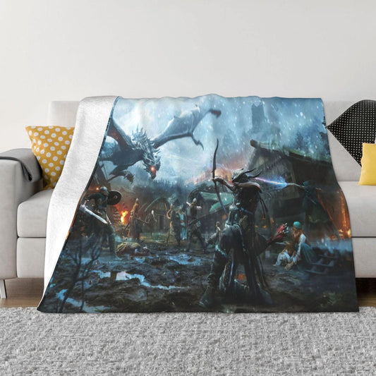Blanket Soft Flannel Throw Blanket Warm for Sofa Bedroom Decor All Season 60"x50"