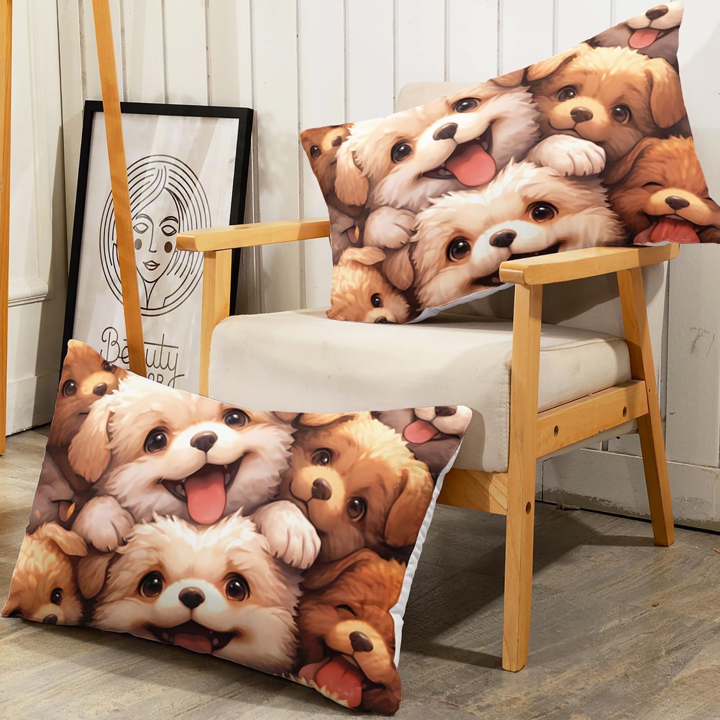 AILONEN Cartoon Cute Puppy Fitted Sheet Set,Dog Animal Design Bedding Set for Kids,Girls,Boys Twin Size,3-Piece,1 Sheet Set + 2 Pillowcases