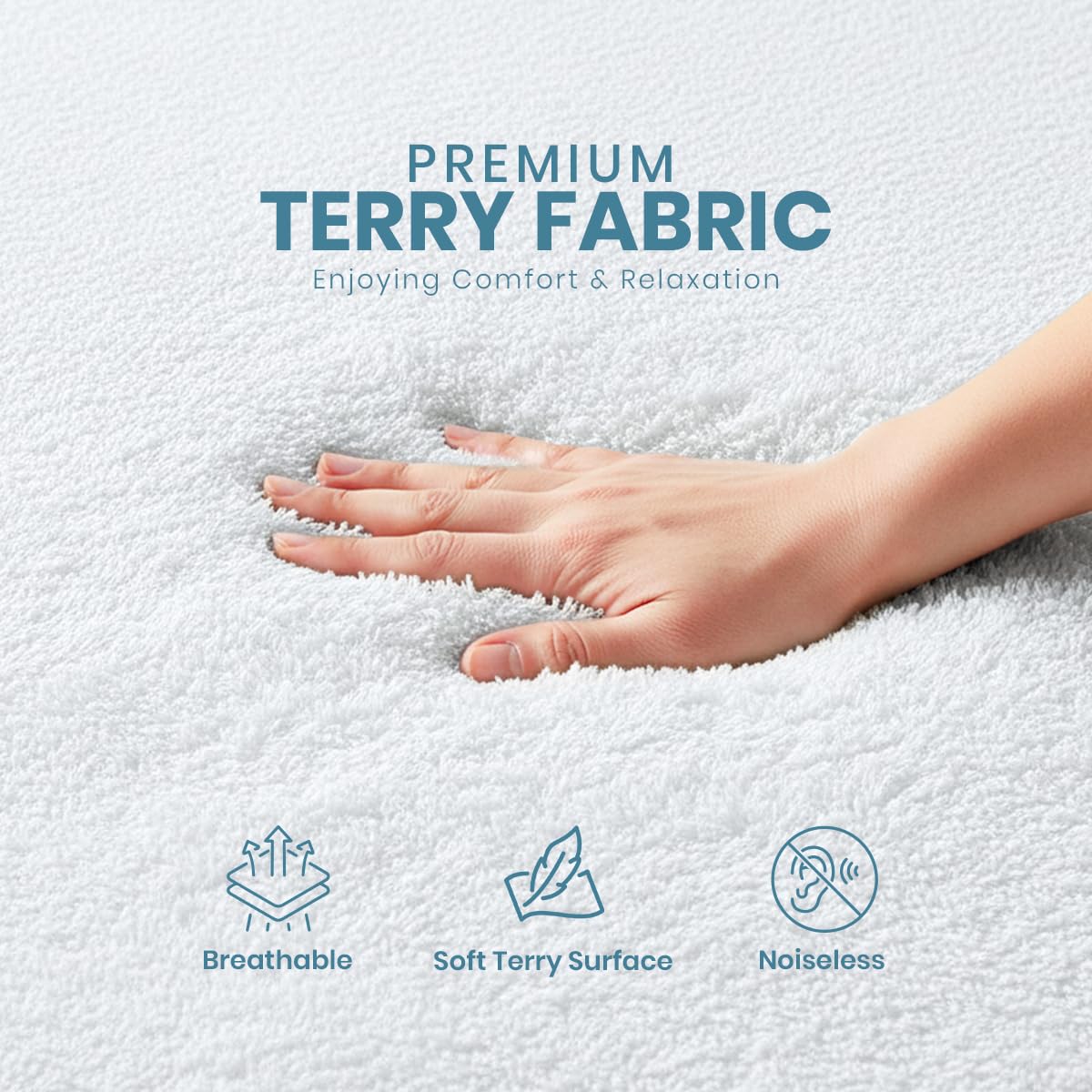 Queen Size Mattress Protector Waterproof 2 Pack, Premium 200 GSM Terry Mattress Cover, Soft & Breathable Bed Cover, Fitted Sheet Style Stretchable Deep Pockets 17" by Utopia Bedding (White)