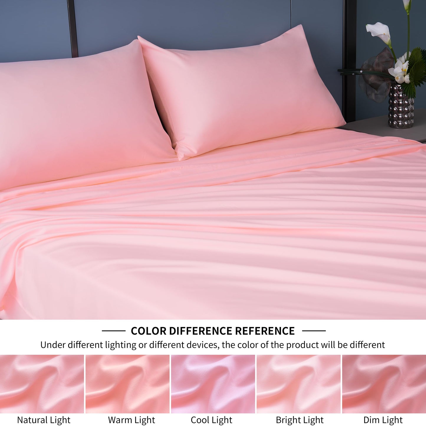 Best Season 4 Piece Bed Sheet Set (Queen,Blush Pink) 1 Flat Sheet,1 Fitted Sheet and 2 Pillow Cases,100% Brushed Microfiber 1800 Luxury Bedding,Deep Pockets,Extra Soft & Fade Resistant