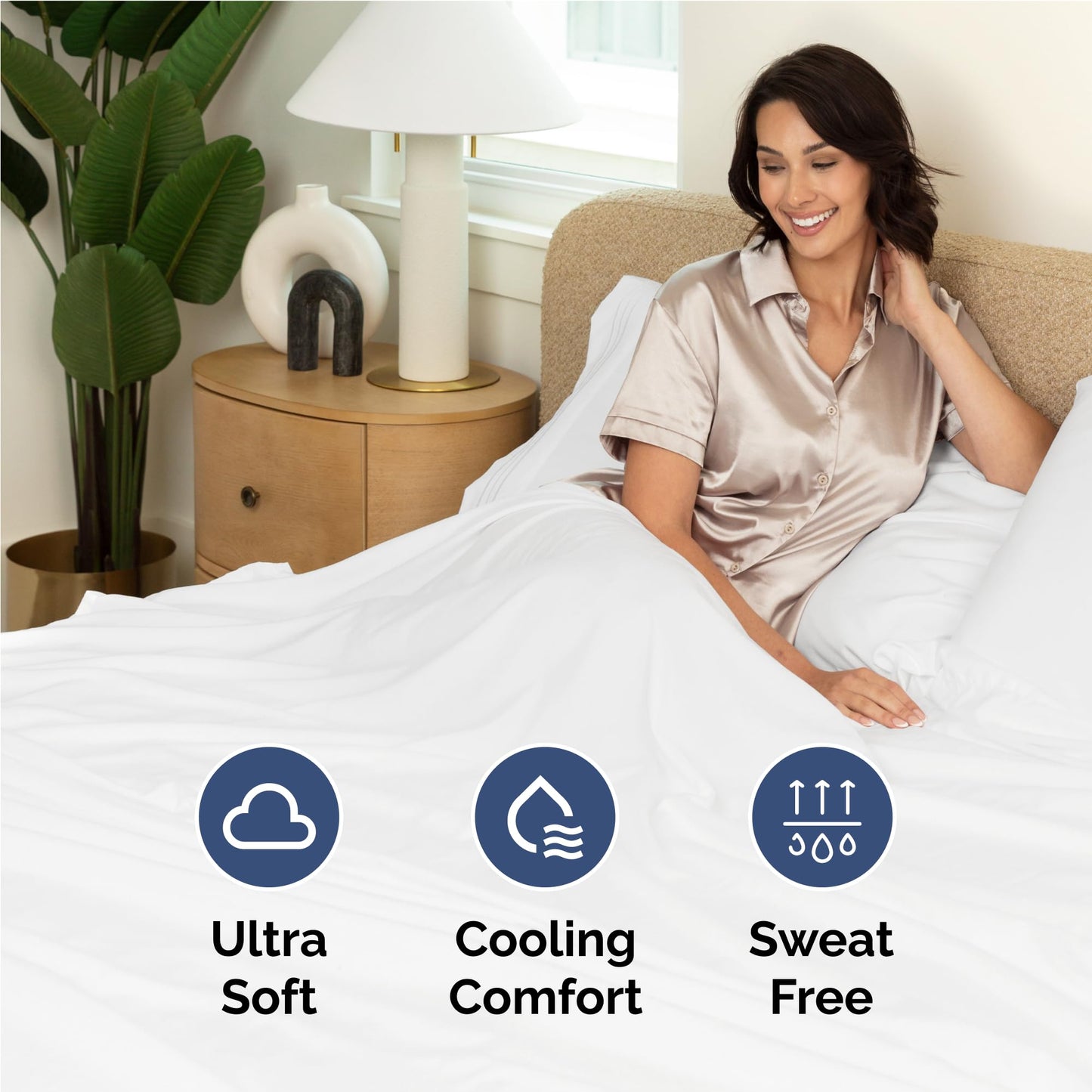 Full Size 4 Piece Sheet Set - Comfy Breathable & Cooling Sheets - Hotel Luxury Bed Sheets for Women & Men - Deep Pockets, Easy-Fit, Extra Soft and Wrinkle Free Sheets - White Oeko-Tex Bed Sheet Set