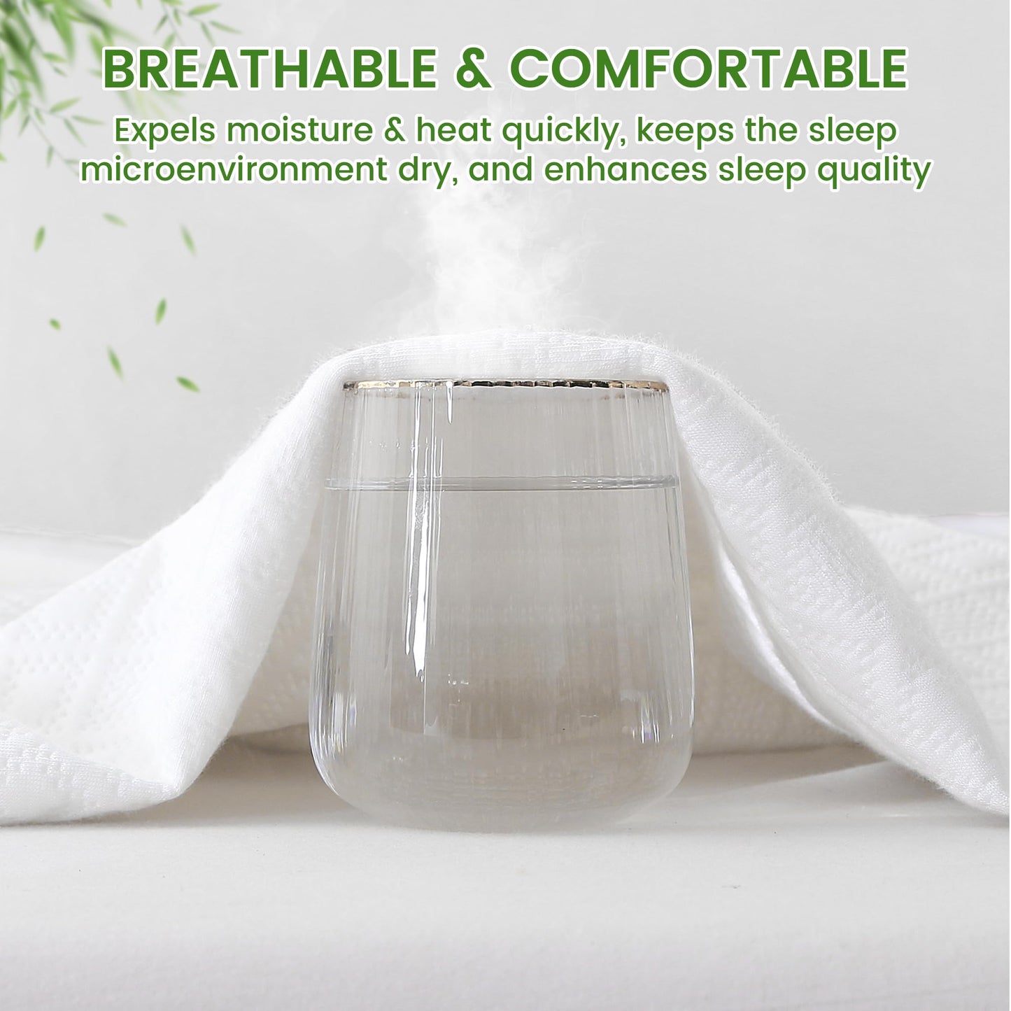 KUUP Waterproof Queen Mattress Protector- Hypoallergenic Odor-Free Rayon Derived from Bamboo, Breathable Cooling 3D Air Noiseless Mattress Cover up to 18" Deep Pockets