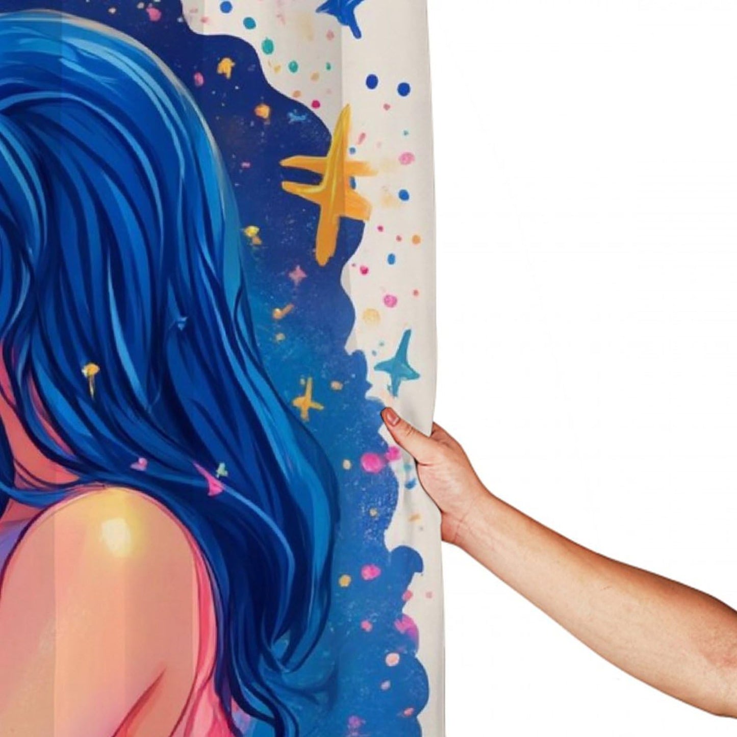 100% BLUE COLLAR Fashion Hotel Waterproof Lesbian LGBT Girl Pride Love Bathroom Shower Curtain with Hooks, 72"x 70"