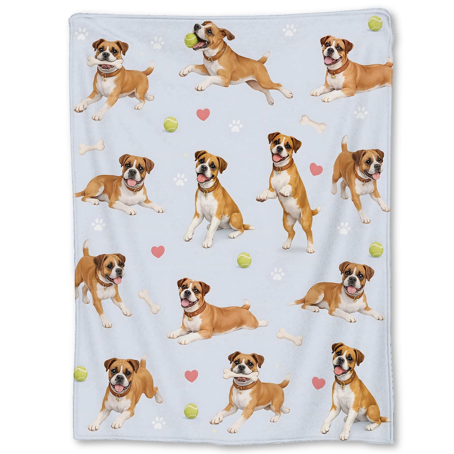 Ti Caldi Cute Boxer Dog Blanket Gifts, Funny Puppy Flannel Throw Blanket for Couch, Bed, Travel & Decor, Cozy Lightweight Warm Blankets for Women Kids Teens Pet Lovers 60×50 in