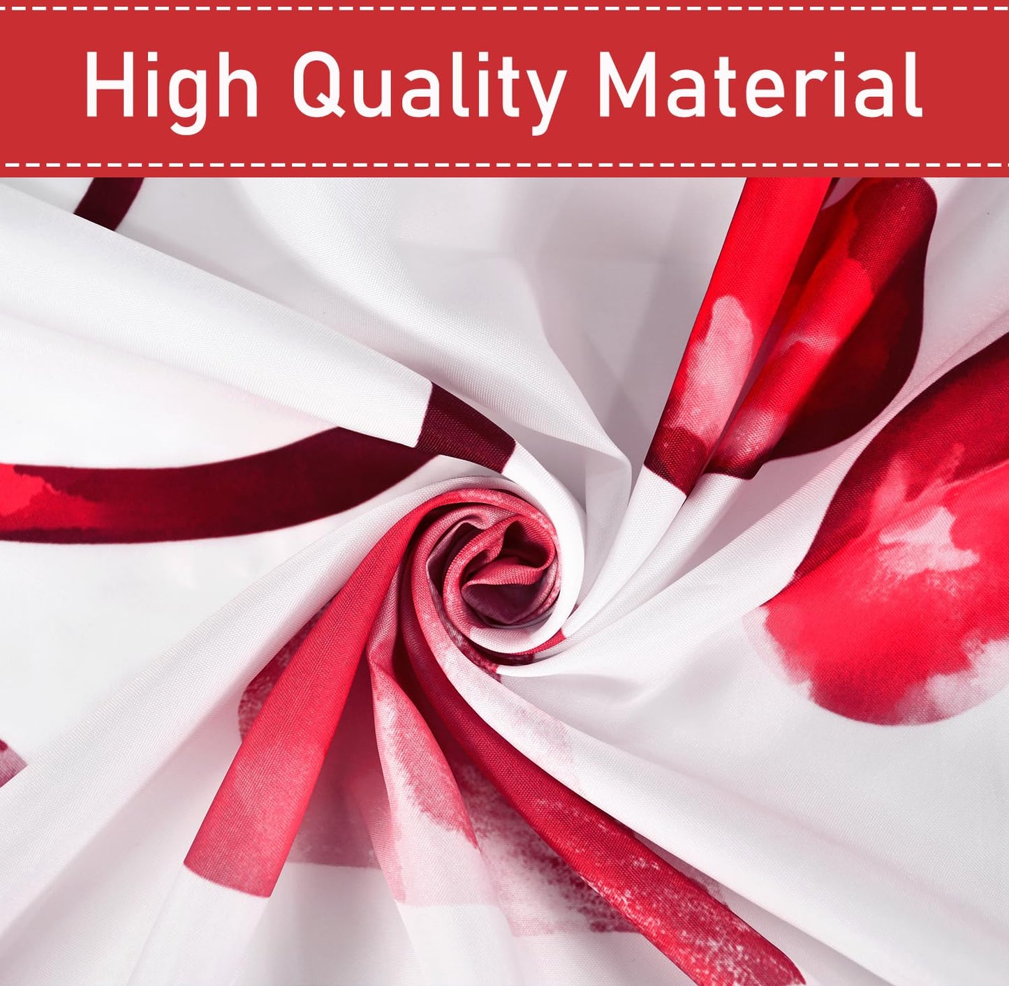 GKLEASG Valentine's Day Shower Curtain Red Pink Loving Hearts Romantic Theme Bathroom Curtains Waterproof Fabric Bathtub Curtains Set with Hooks 72"x72"