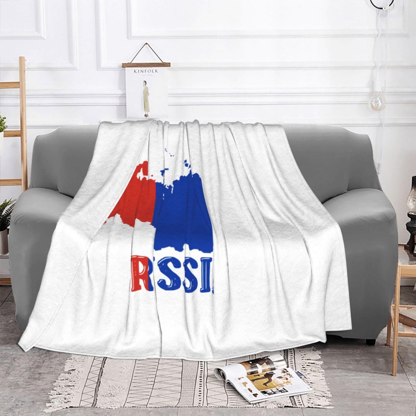 Russia Throw Blanket for Bed and Couch Warm Winter Style - Lightweight Cozy Blanket for All Seasons