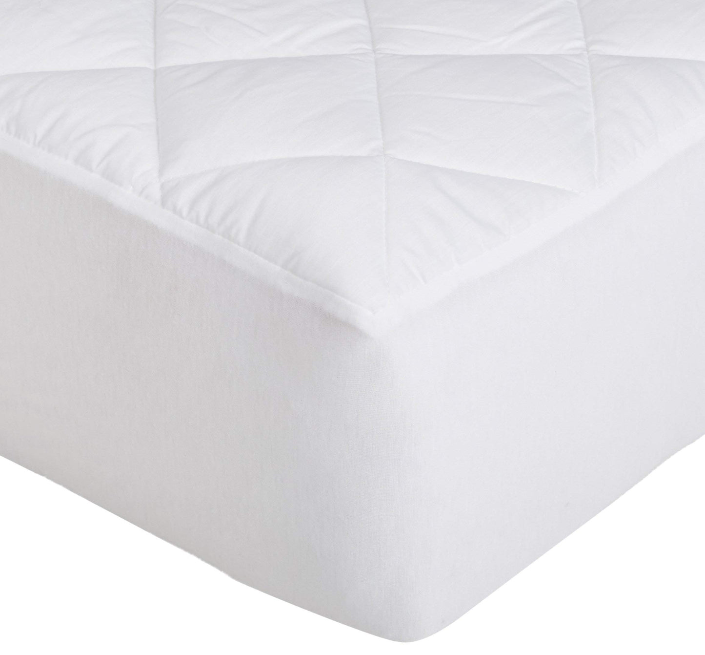 Amazon Basics Hypoallergenic Quilted Mattress Topper Pad, 18 Inches Deep, Twin, White