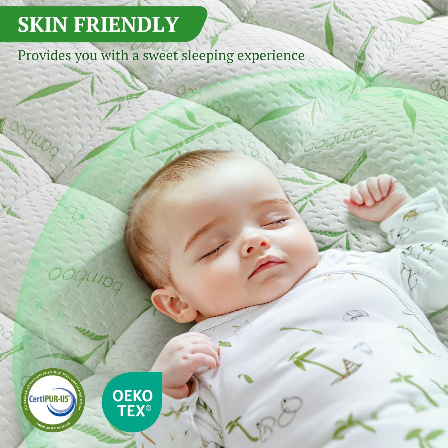 LIANLAM Mattress Topper Full Size - 1500GSM 3D+7D Down Alternative Fill 3 in Pillow Top Mattress Pad, Viscose Made from Bamboo Cover, Extra Firm for Back Pain, 6"-18" Deep Pocket(54"x75")