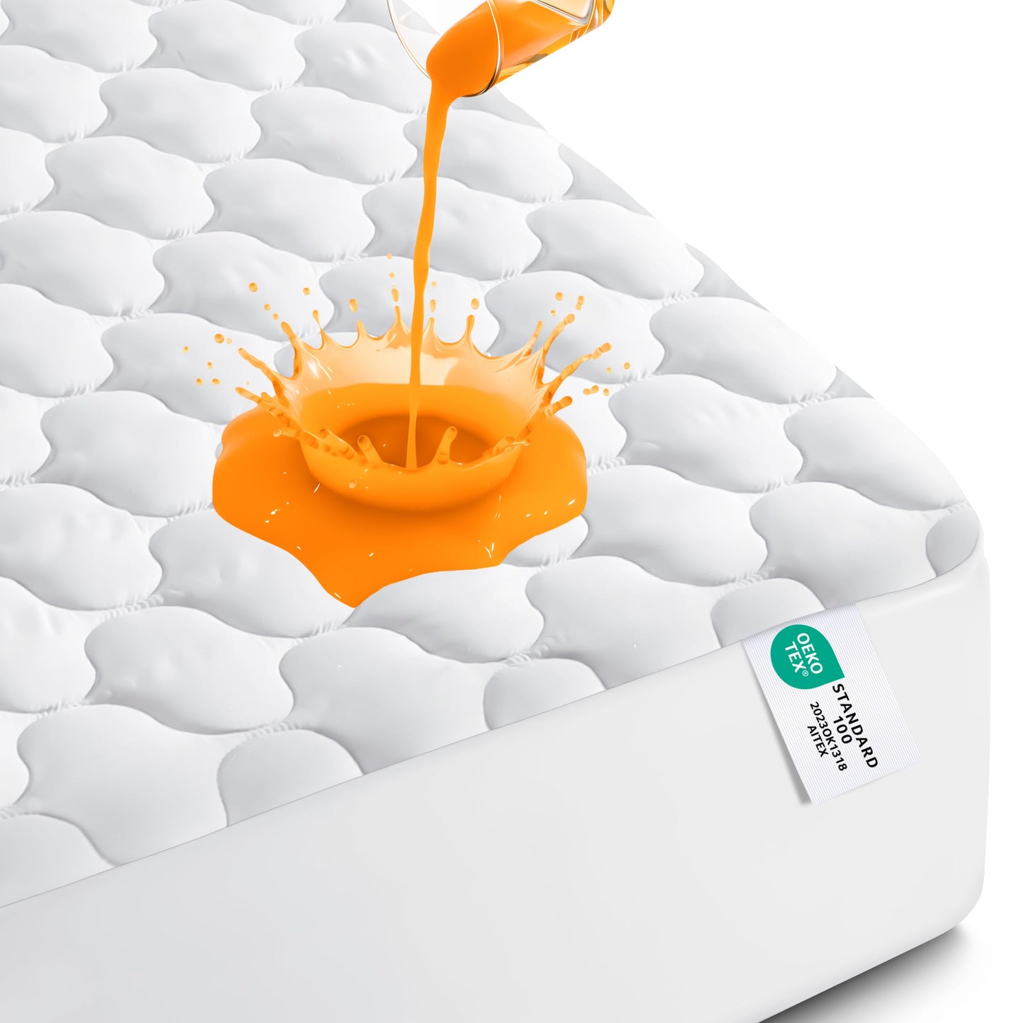 Utopia Bedding Waterproof Mattress Protector, Queen Mattress Pad, Noiseless Quilted Fitted Cover with Deep Pocket Stretches up to 16 Inches (White)