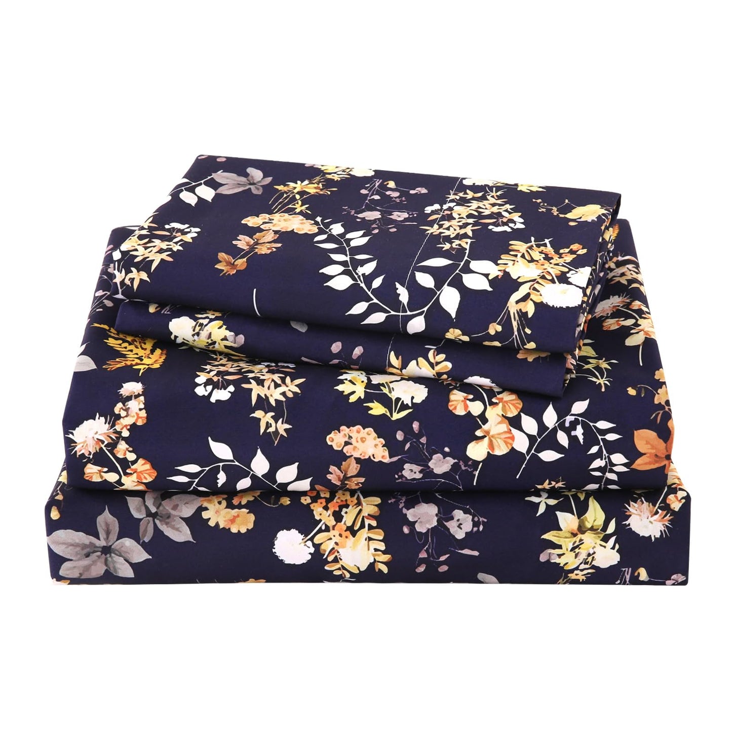 CozySmile 4 Pieces King Sheet Set Floral, Boho Sheets Soft Microfiber Deep Pocket, Floral Sheets (King, Tranquil Night Bloom)