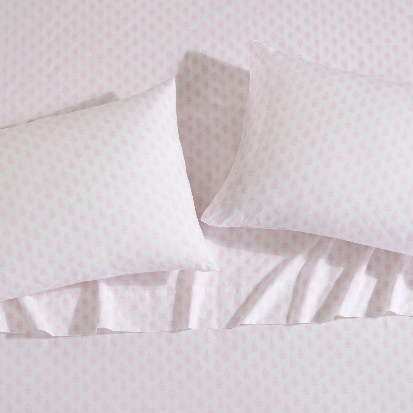 Laura Ashley - King Sheets, Lightweight & Breathable Cotton Percale Bedding Set with Matching Sham(s), Oeko-Tex Certified (Francesca Pink, King)