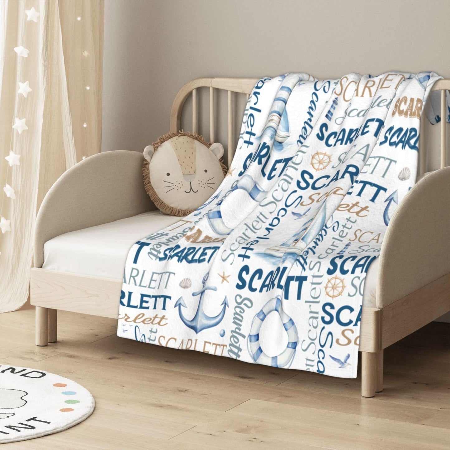 PUREFLY Personalized Baby Blanket- Custom Baby Blanket with Name for Girls and Boys, Super Soft Plush Fleece, Personalized Baby Gifts, Customized Name Blanket for Newborn