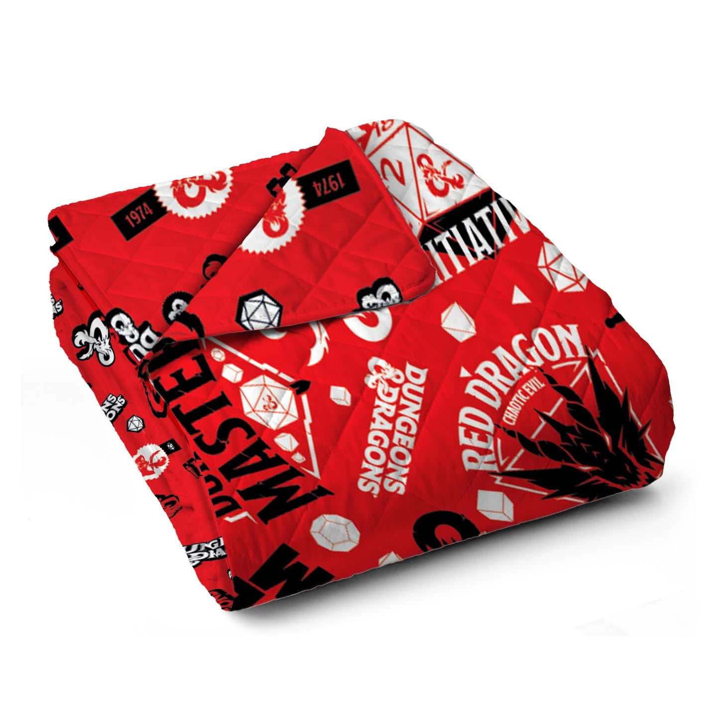 Northwest Dungeons & Dragons Roll for Initiative Twin Quilted Blanket, Comfy Throw, Soft Lightweight Bedding for Bed, or Couch, 60 x 90 inches
