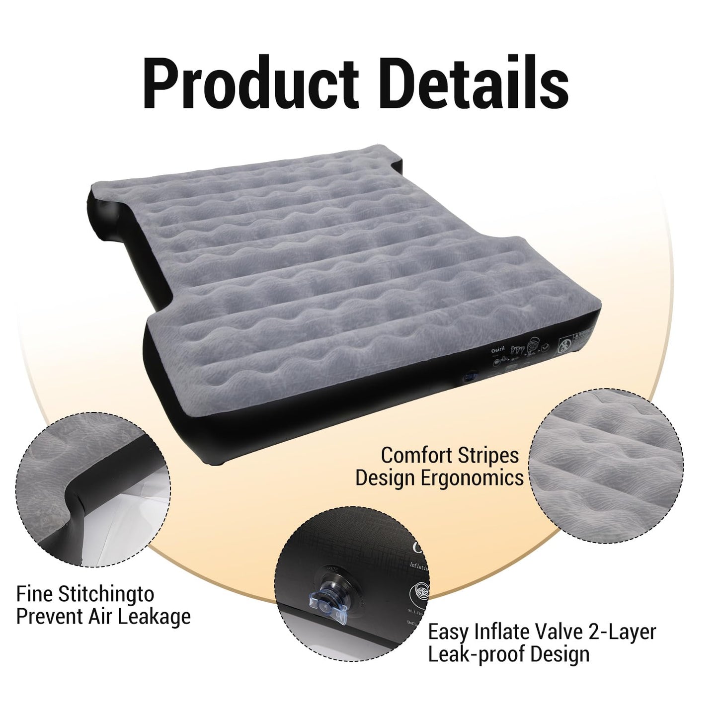 Onirii Camping Pickup Truck Bed Air Mattress for 5.5-5.8 Ft