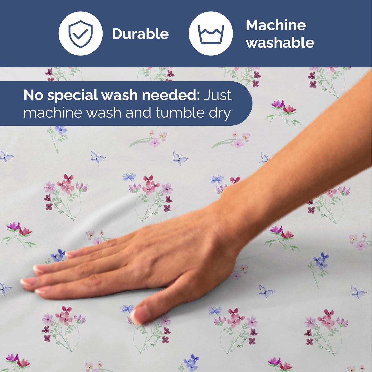 Floral Sheets - Butterfly Floral Bed Sheet Set - 1 Flat, 1 Fitted & 2 Pillowcases w/ Deep Pockets - Comfy, Wrinkle & Fade Free - Boho Botanical Bedding - Soft, Breathable and Cooling - Full Size Set