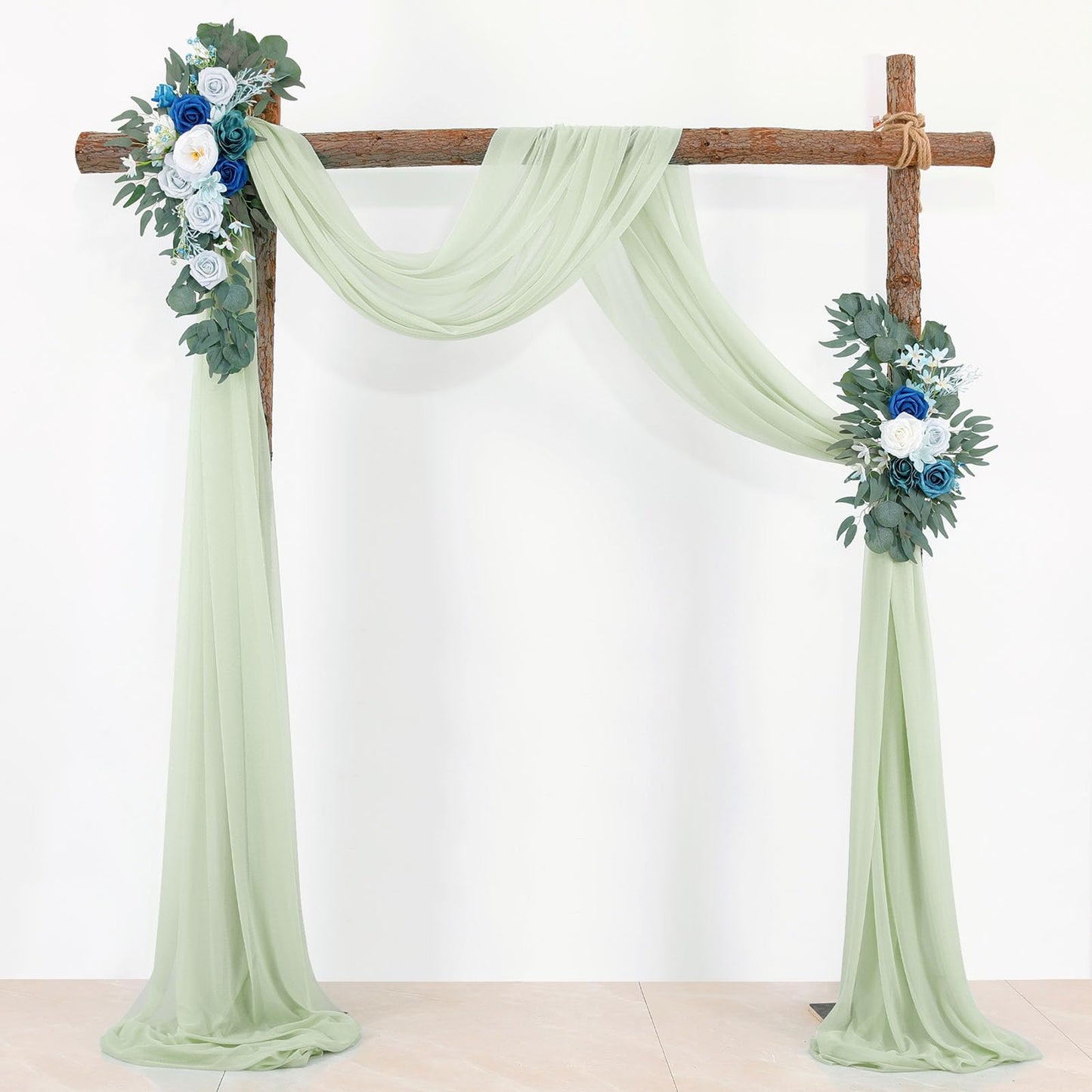 BOYOUTH Dark Green Voile Swag Scarf Valances Curtains,Long Sheer Chiffon Fabric Backdrop Curtains Scarves for Wedding Arch Draping,Party Outdoor Decor,30 by 394 Inches,1 Panel