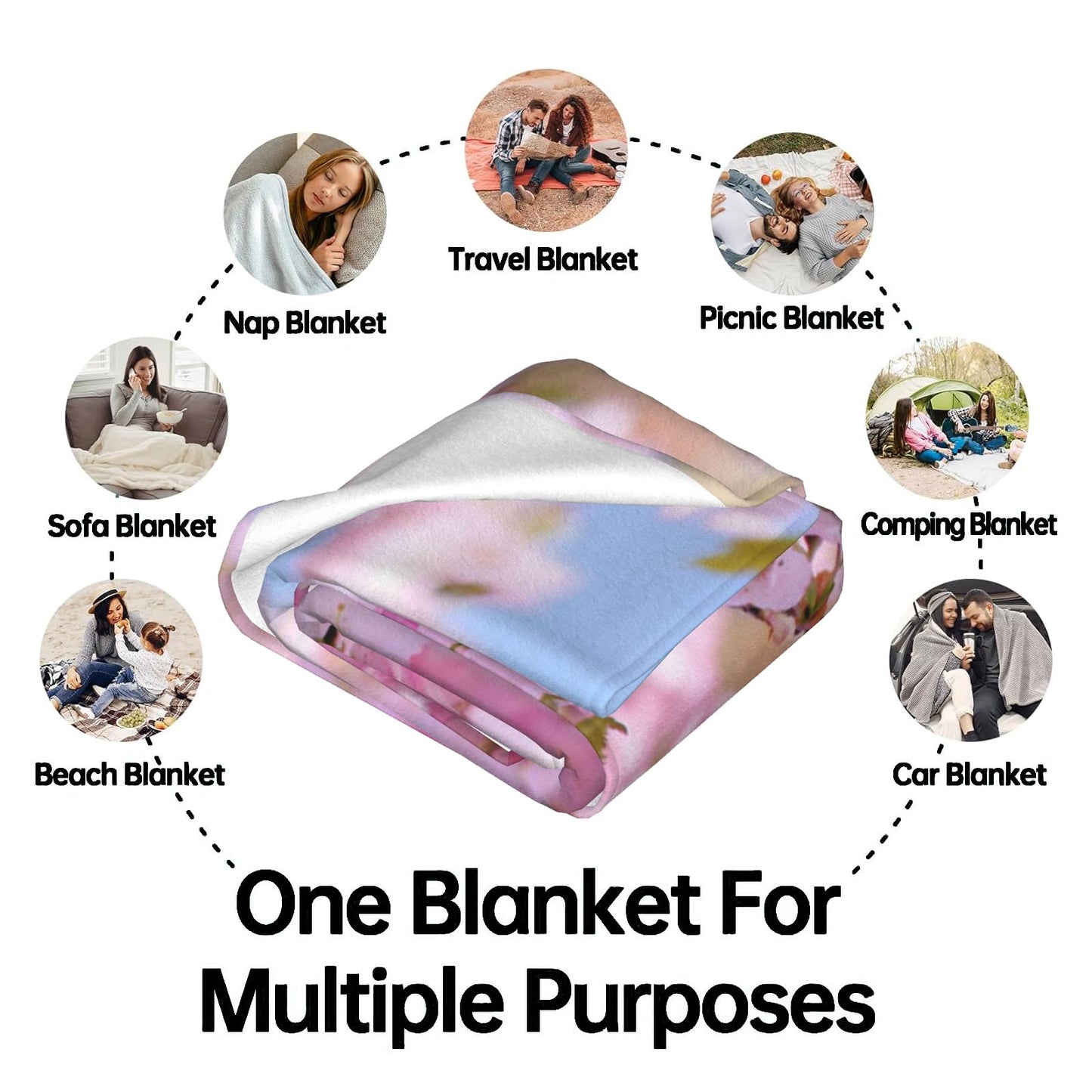 ainori Nutcracker Christmas Decorative Throw Blanket,Ballet Fairy Mouse King Tree Print Decoration,Flannel Winter Pink Blankets for Couch Bed Sofa,Holiday Home Decor,Xmas Festival Gifts 50x60 Inch