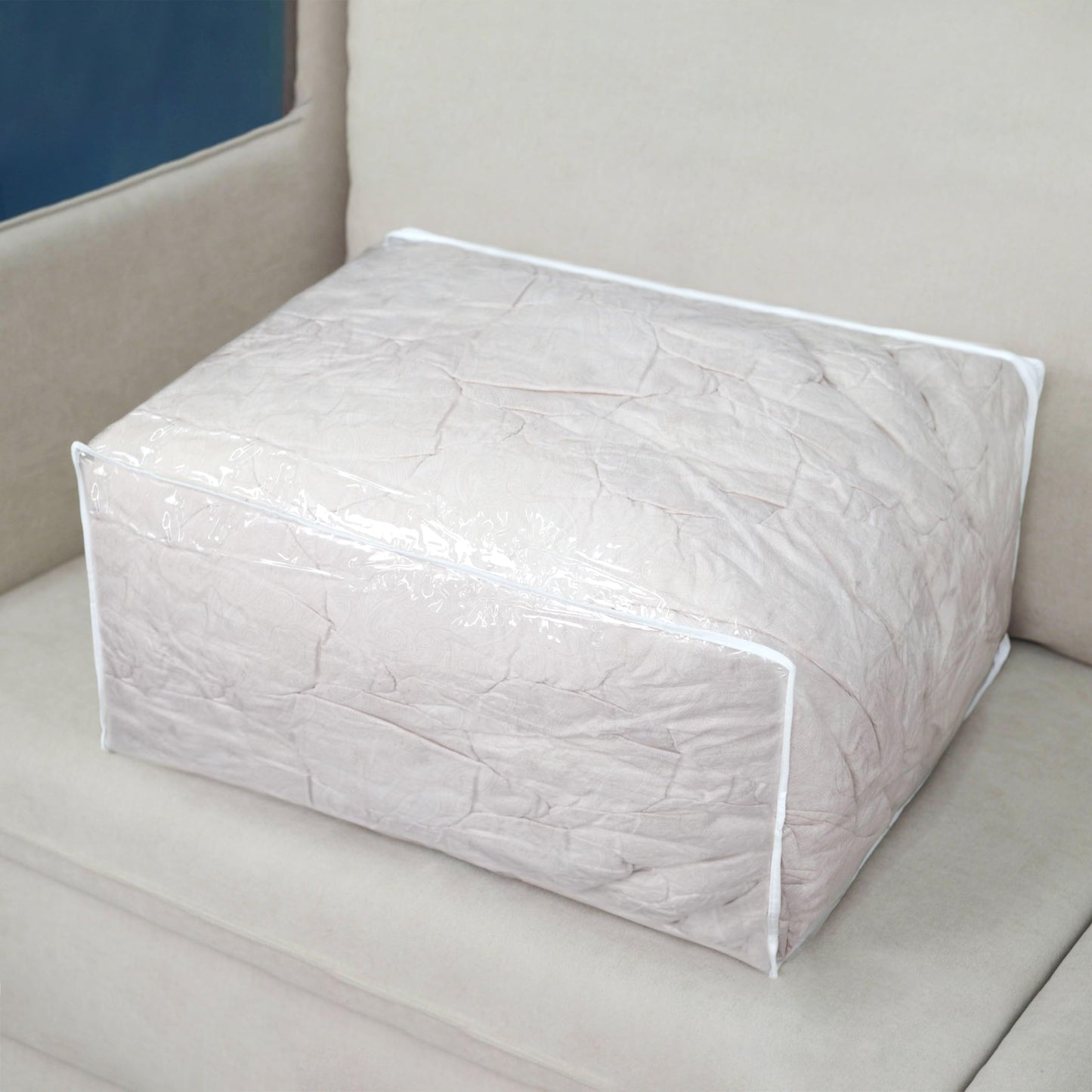 DiClavus - Clear Zippered Storage Bags 3 pcs Closet Organizer PVC 24x20x11 In - Bed Sheet Organizer, for Comforter, Pillow, Blanket, Cloth Clothes, Sweater,Plastic Comforter Storage Bags