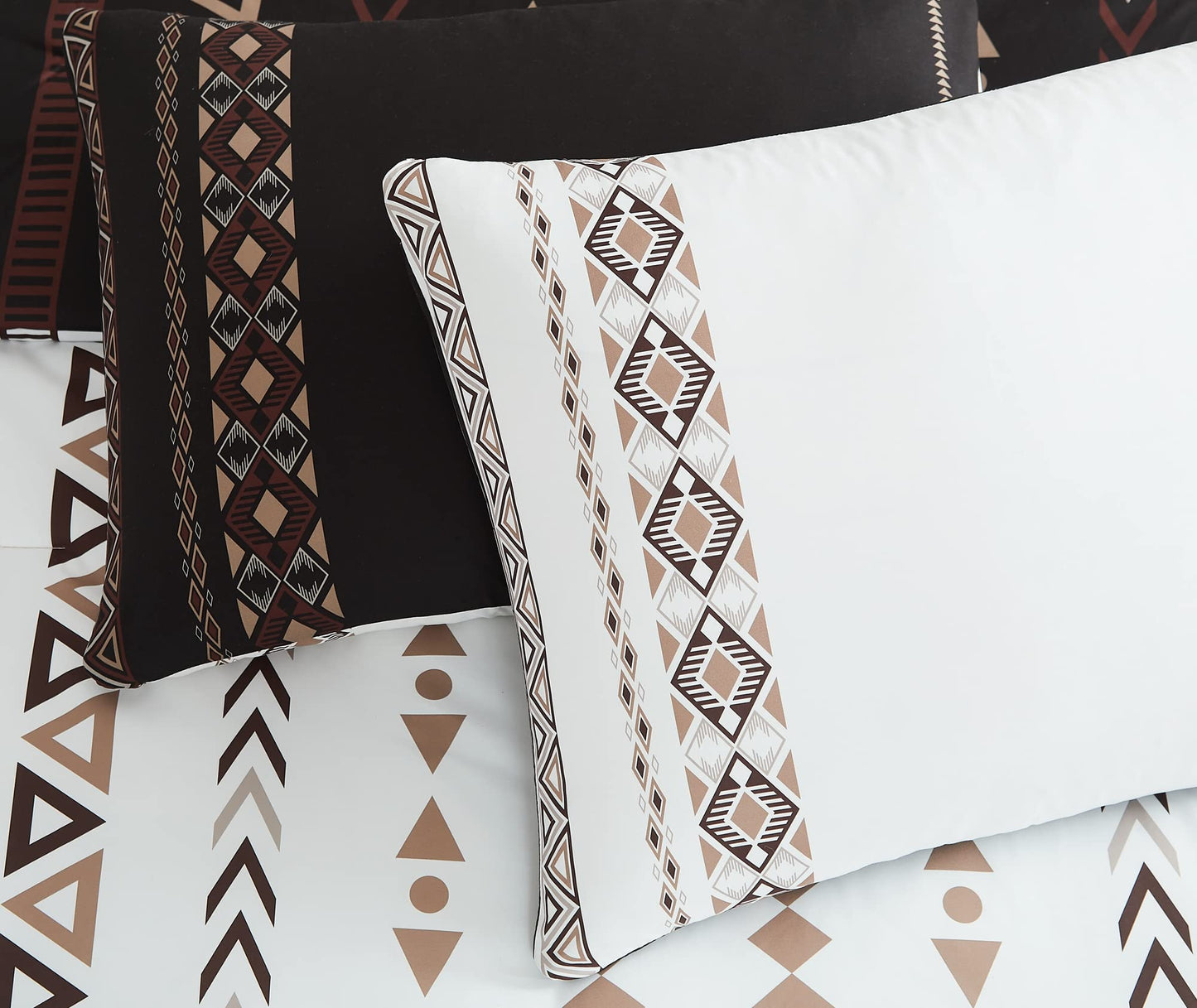 Geniospin Queen Comforter Set - 7 Pieces Reversible Bedding Set, Western Bed in A Bag, Lightweight Soft Aztec Bedding, All Season Bed Comforter Set with Sheets, Pillowcases & Shams