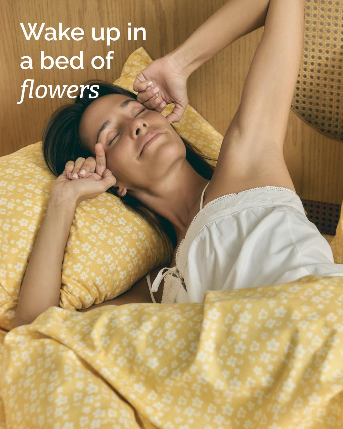 Floral Sheets - Yellow Floral Bed Sheet Set - 1 Flat, 1 Fitted & 1 Pillowcase w/ Deep Pockets - Comfy, Wrinkle & Fade Free - Boho Botanical Bedding - Ultra-Soft, Breathable & Cooling - Twin Size Set