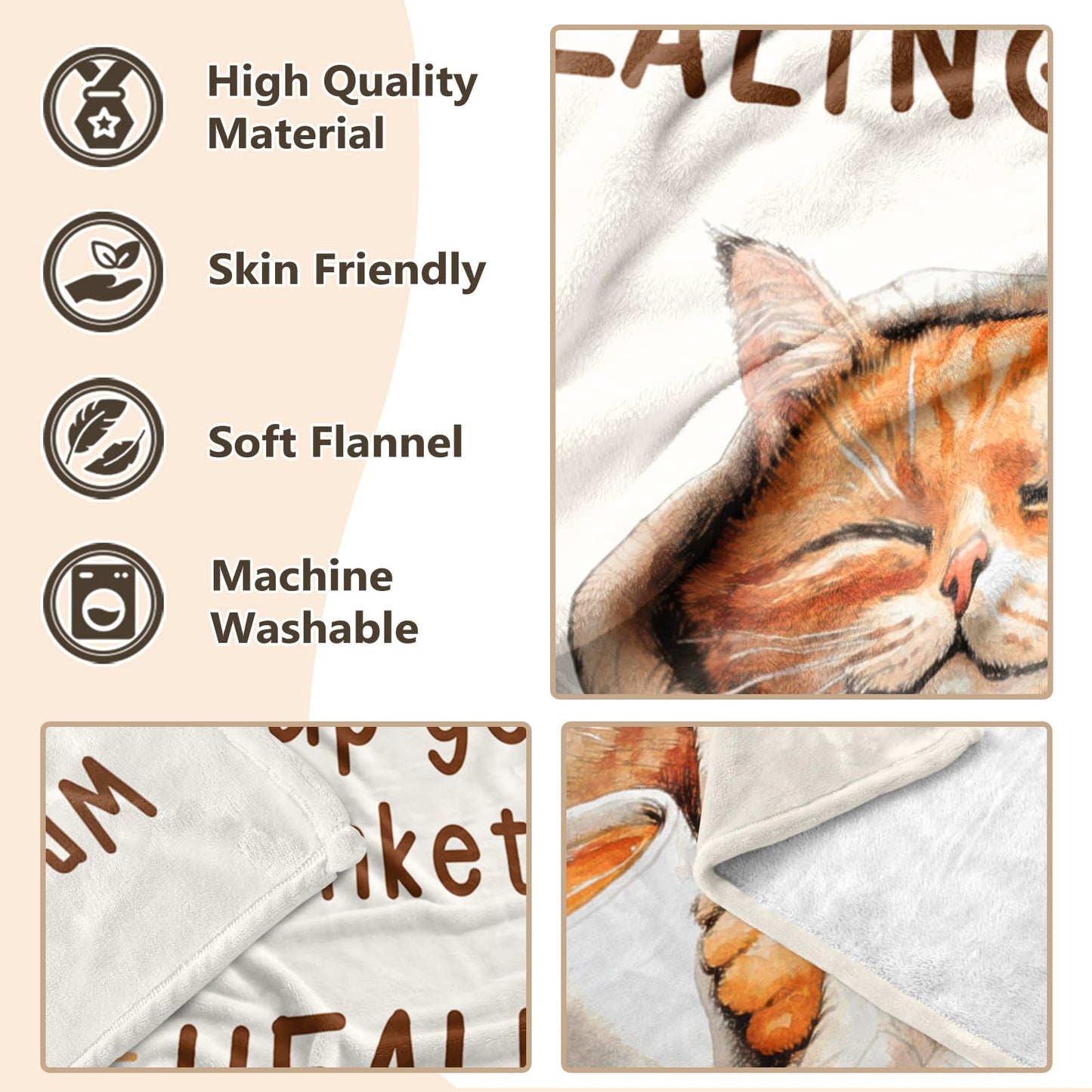 Get Well Gifts for Women Men After Surgery, Get Well Soon Gift Cancer Care Breast Cancer Gifts for Woman, Thinking of You Feel Better Gift Chemotherapy Must Haves Healing Power Blanket 60"×50"