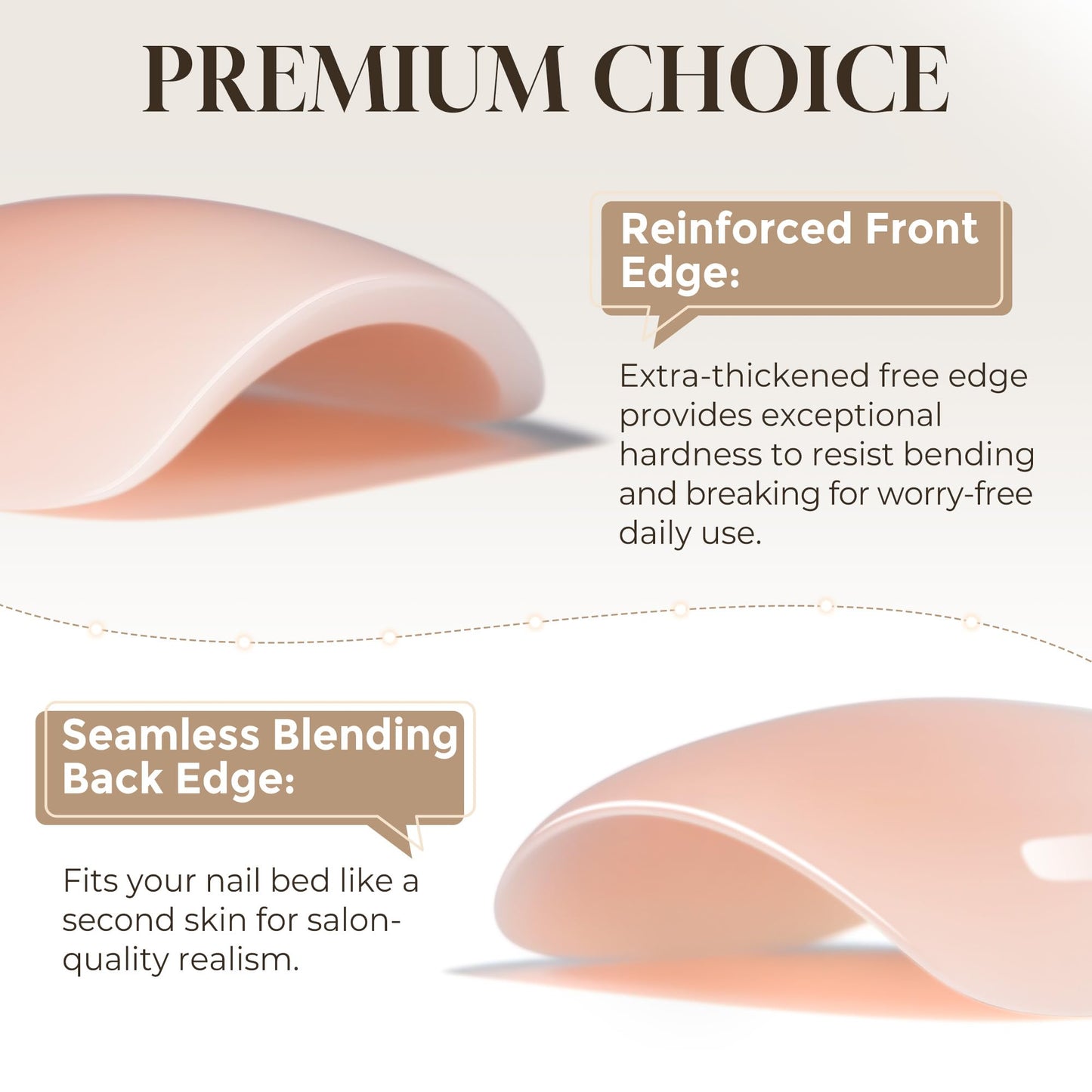 UNA GELLA Press On Nails Short Square : Ombre Soft Gel Press Ons Kit with Nail Glue Adhesive Tabs Nail File, 16 Sizes - 32Pcs Reusable Fake Nails, Nude Cream, Women Gift
