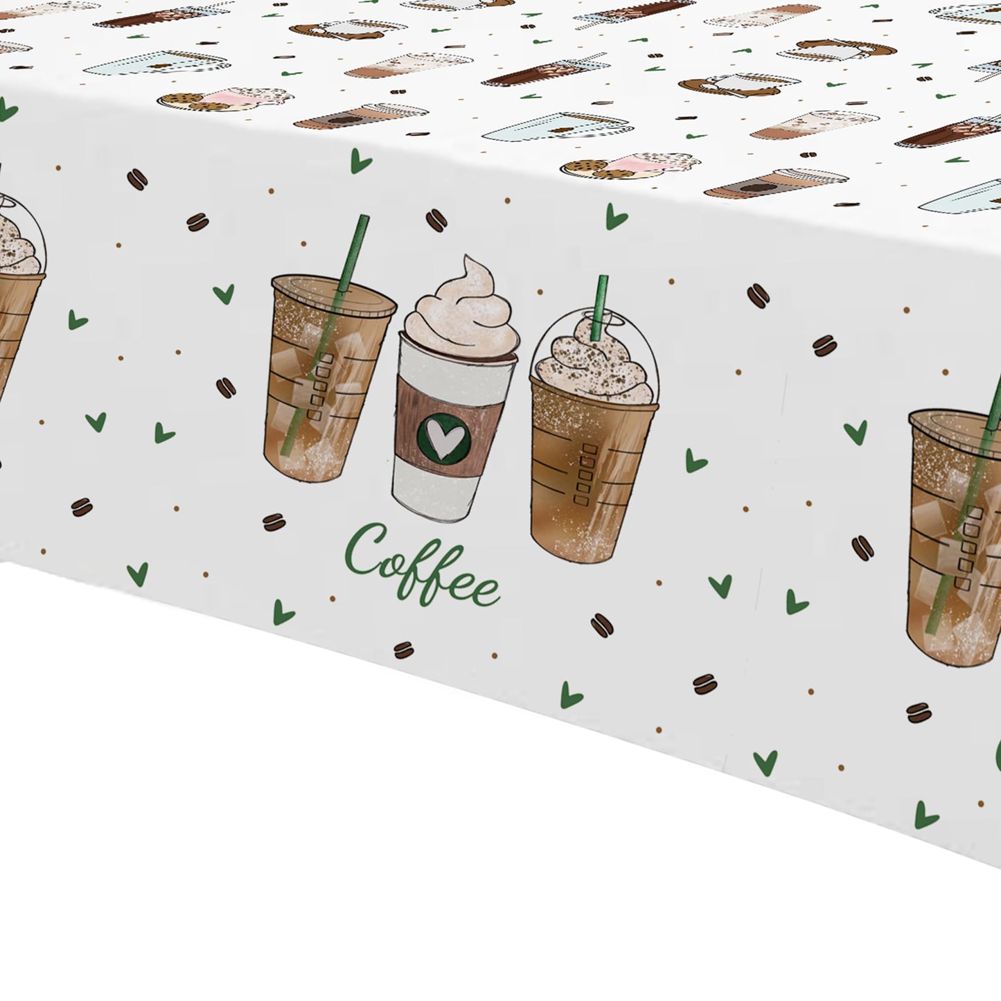 APOWBLS Coffee Party Decorations Tablecloth for Birthday Baby Shower, 3 Pack Disposable Latte Fun Coffee Theme Party Supplies Table Cover, 55in x 86in