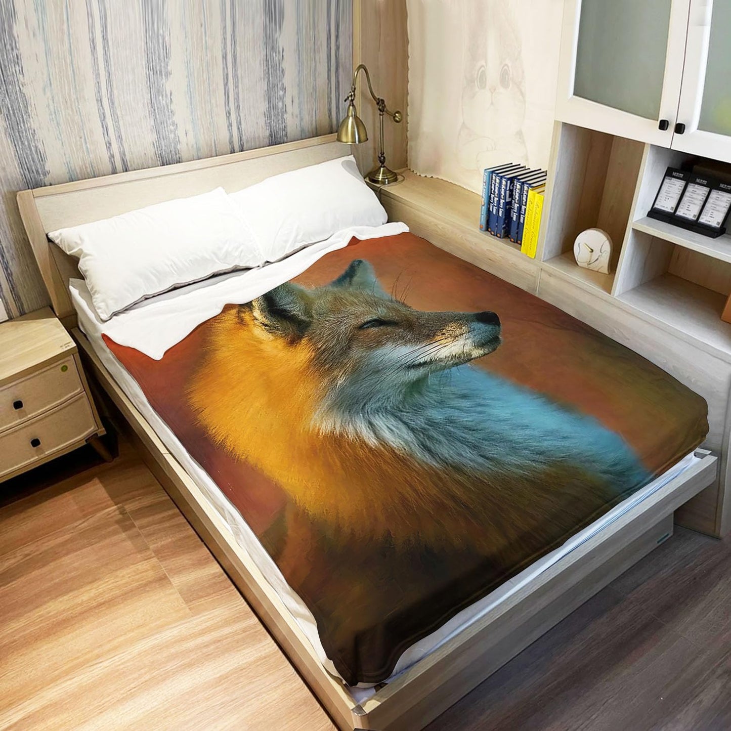 Rstick Red Fox Blanket Beautiful Animal Fleece Blanket Soft Fuzzy Plush Throw Blankets for Couch Bed 60"x80"
