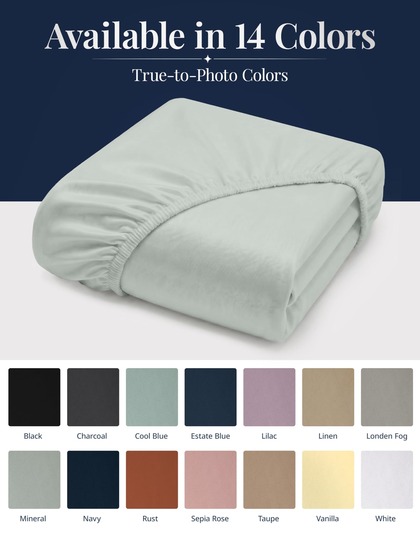 Fitted Full Sheet Only - Jersey Knit, 4 Way Strong Elastic Hem - Deep Pocket Cover, Designed for Mattresses Upto 15" Thick – Supports a Restful Sleep - Ultra Soft, Machine Washable & Durable - Mineral
