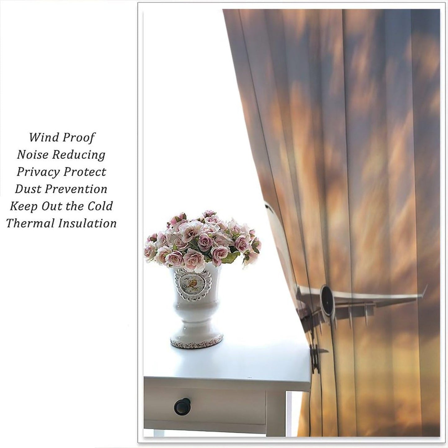 Old Airplane Curtains Retro Military Combat Aircraft Print Picture Rod Pocket Window Treatments for Kids Boys Living Room Kitchen Bedroom 2 Panel Set 41" x 45" （No Blackout）