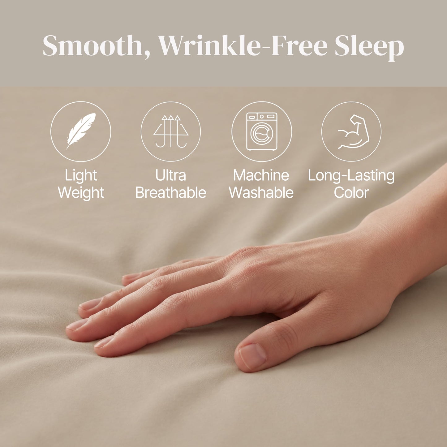 Modern Threads Soft Microfiber Solid Sheets - Luxurious Microfiber Bed Sheets - Includes Flat Sheet, Fitted Sheet with Deep Pockets, & Pillowcases Khaki King