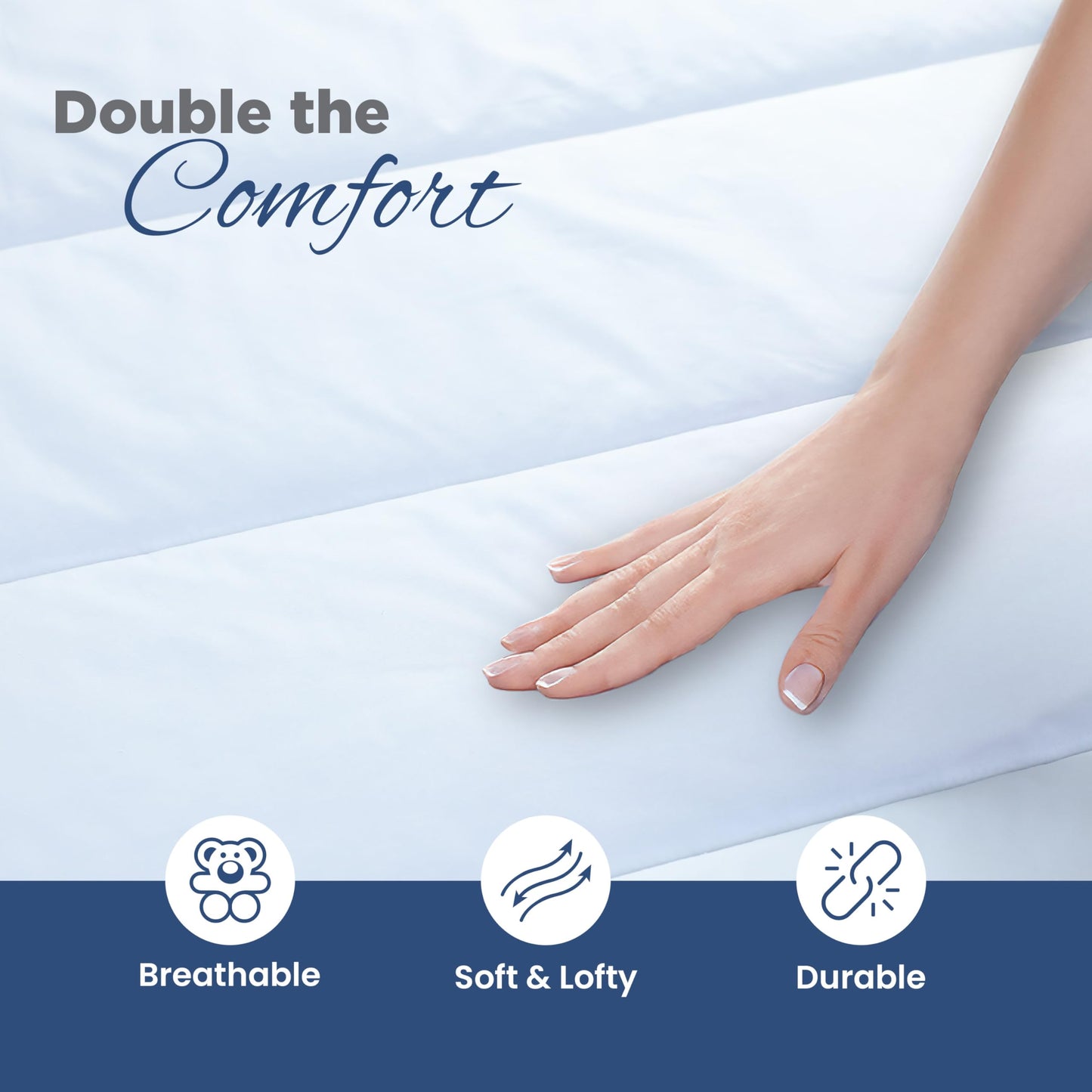 Martex Quilted Mattress Pad, Soft Breathable Polyester-Cotton Blend Fabric, Premium Polyester Fill Mattress Topper Pad, Deep Pocket Elastic Fit up to 18”, All-Season Comfort, Machine Washable, Twin