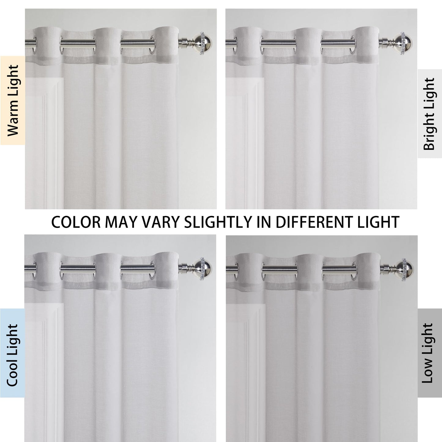 DWCN Grey Ombre Sheer Curtains - Gradient Semi Voile Grommet Top Window Curtains for Bedroom and Living Room, Set of 2 Panels, 52 x 84 Inches Long