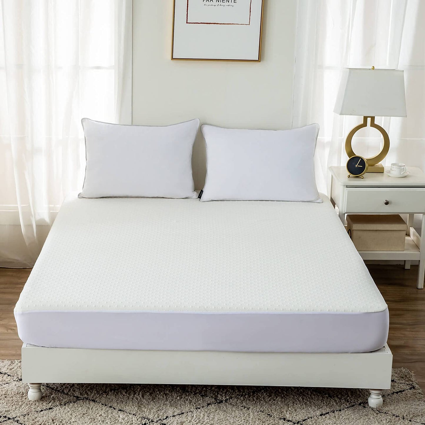 Waterproof Cooling Bamboo Viscose Twin XL Mattress Protector Pad for College Dorm Room Extra Long Twin Bed Soft Quiet Breathable Fitted Matress Cover