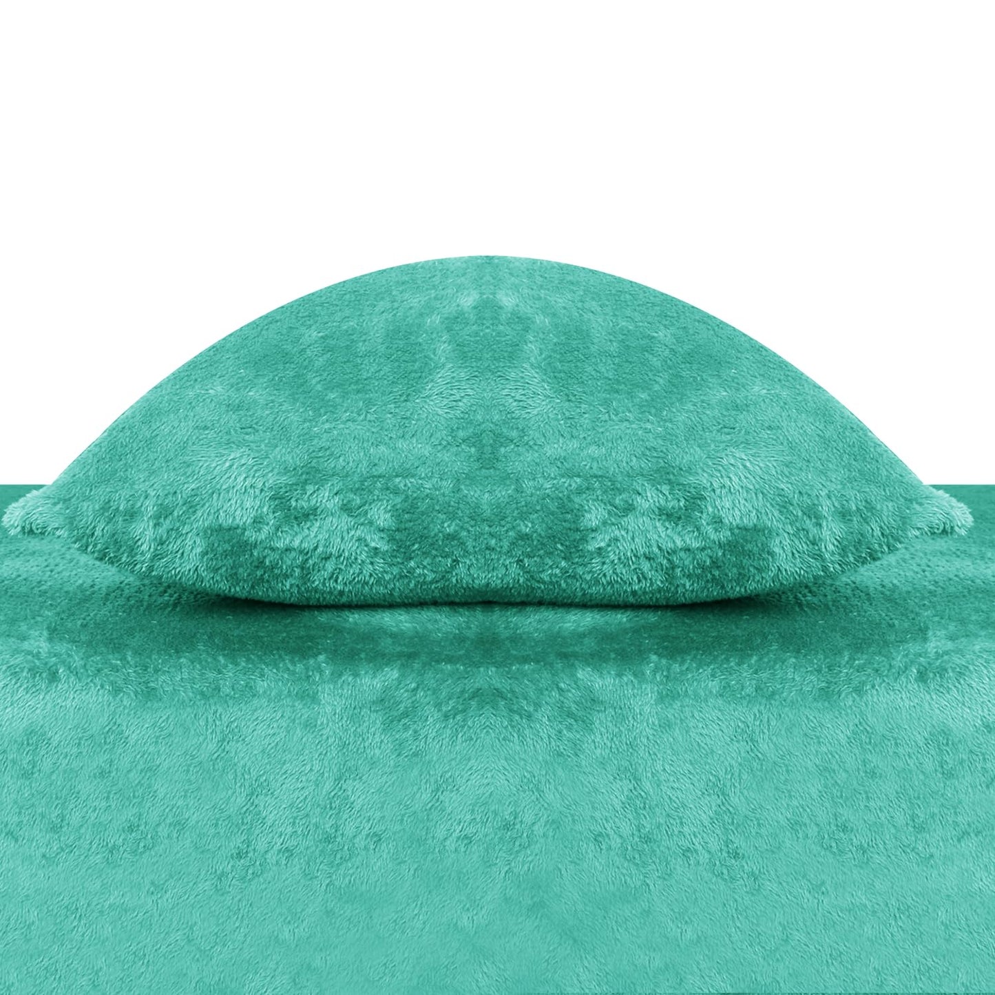 Ramesses Fluffy Teddy Fleece Full Size Fitted Sheet - 1 Deep Pocket Furry Fleece Fitted Sheet and 2 Piece Ultra Soft Pillowcases (Green, Full)