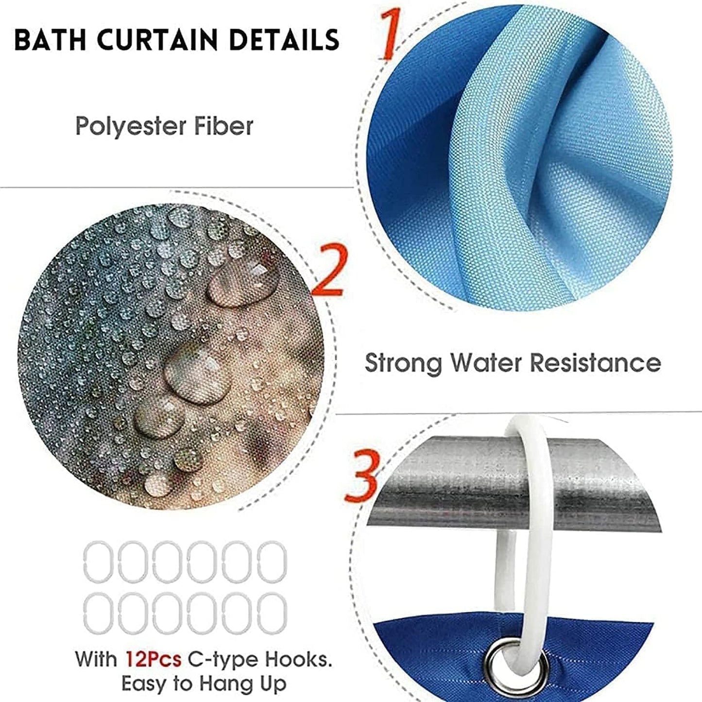 beifivcl 4PCS Blue Rose and Leopard Shower Curtain Bathroom Set with Non-Slip Rugs, Toilet Lid Cover and Bath Mat, Blue Bathroom Decor Set Accessories Shower Curtains with 12 Hooks, 72 x 72 Inch