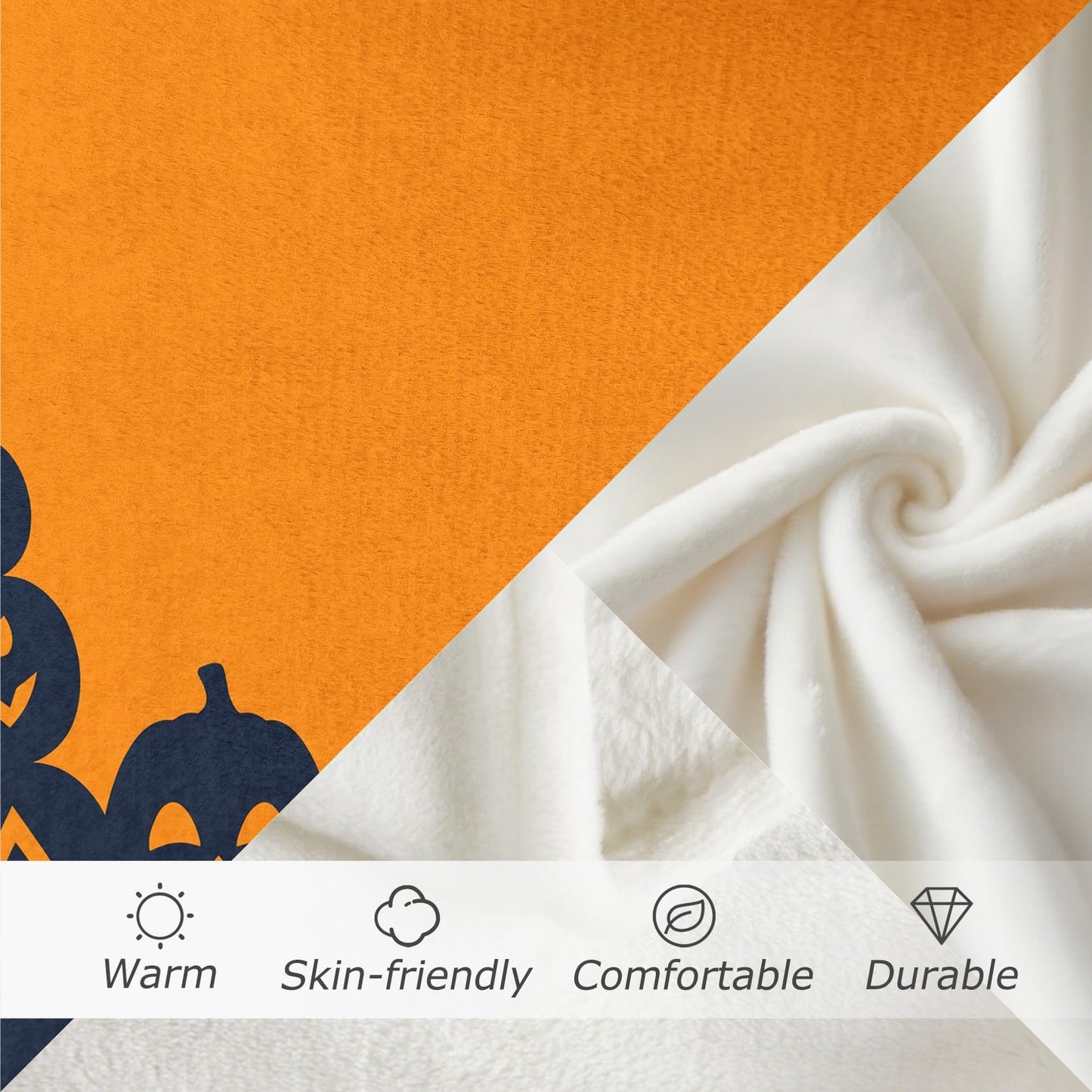 GEDAEUBA Halloween Throw Blanket Pumpkin - Spooky Jack O Lantern Fleece Blanket Throw, Soft Cozy Blankets & Throws for Couch, Bed, and Sofa, 50x60 inches