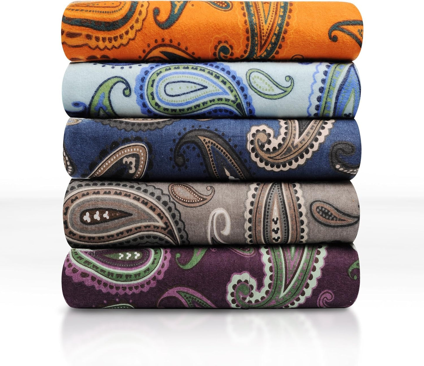 Superior Paisley Flannel Cotton Duvet Cover Set, Warm Fuzzy Comforter Cover, Cozy Soft Floral Bedding Essentials, Secure Button Closure, Includes 1 Duvet Cover, 2 Pillow Shams, Full/Queen, Pumpkin