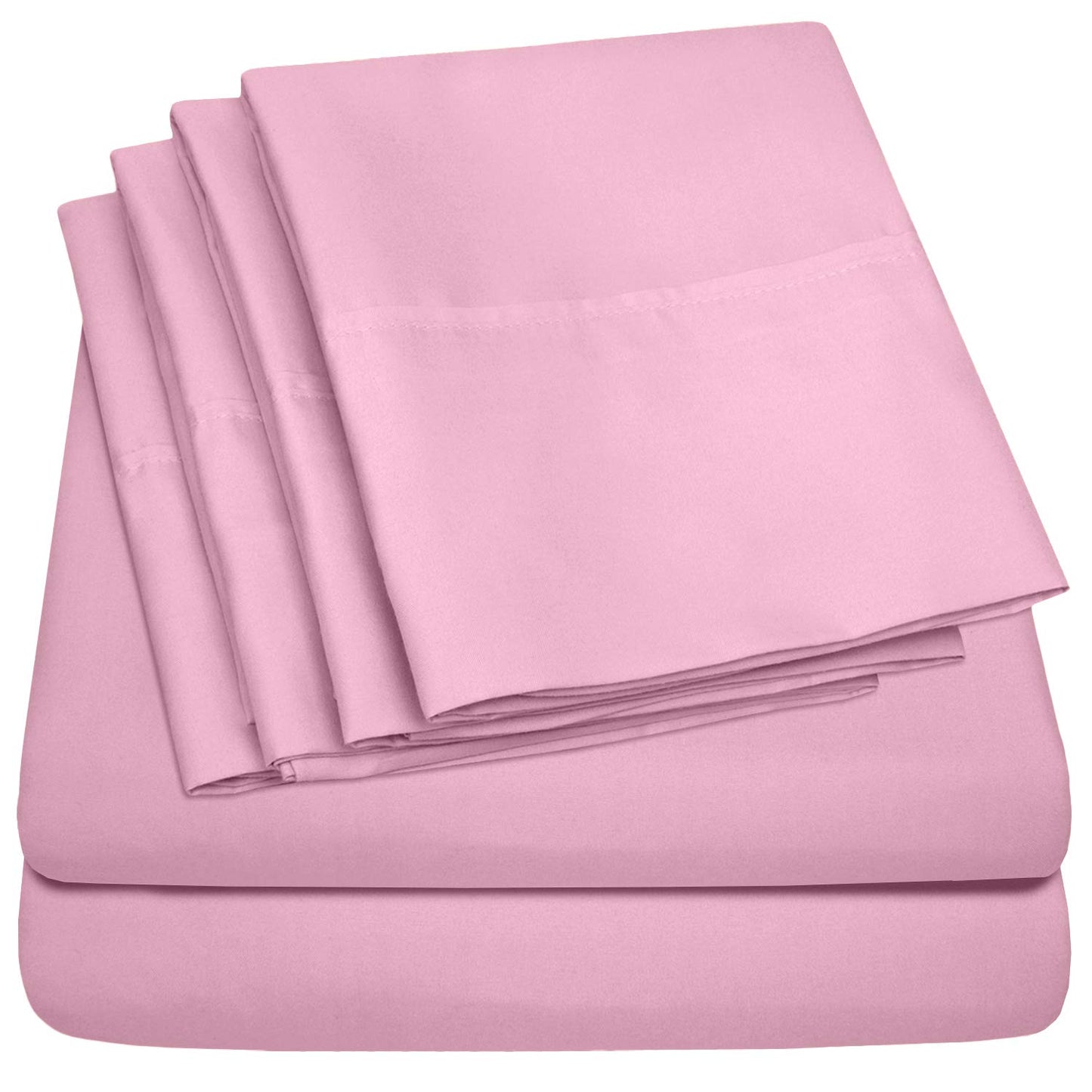 Sweet Home Collection Queen Sheets Pink - 6 Piece 1500 Supreme Collection Fine Brushed Microfiber Deep Pocket Queen Sheet Set Bedding - 2 Extra Pillow Cases, Great Value, Queen, Pink (Pack of 1)