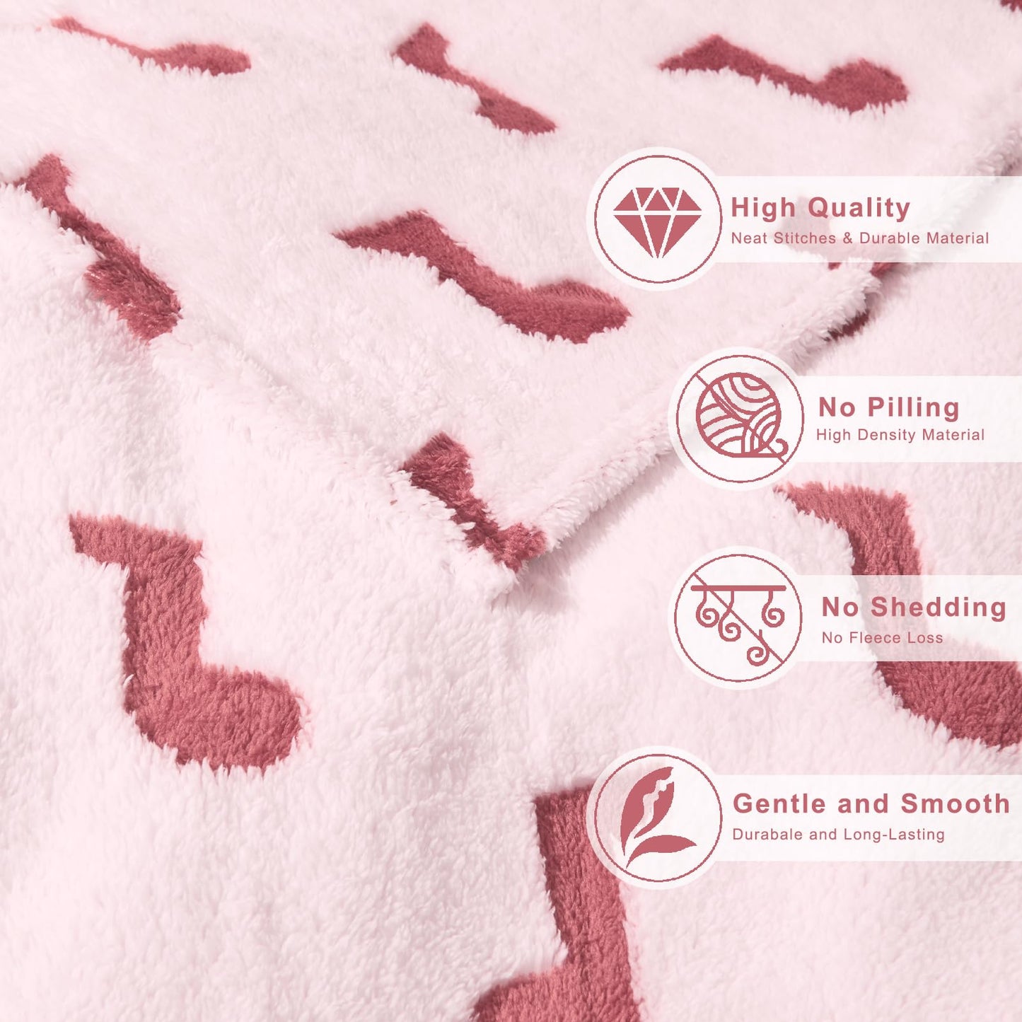 PLEVONITH Pink Throw Blankets for Bed - 3D Music Patterned Fall Blanket for Room Décor, Twin Size Blanket 60x80 Inches (300GSM)