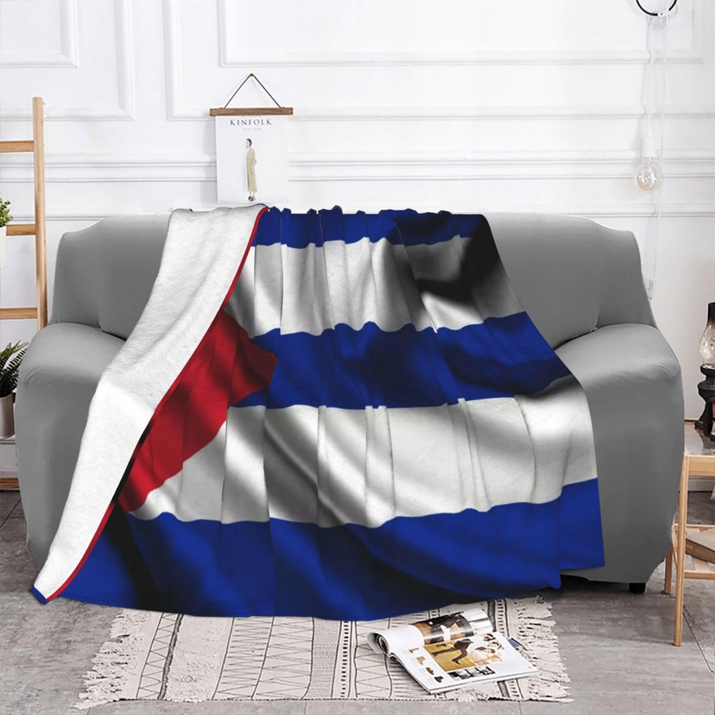 Cuban Throw Blankets Vintage for Bed & Couch Warm Winter Style - Lightweight Cozy Stylish Blanket for All Seasons