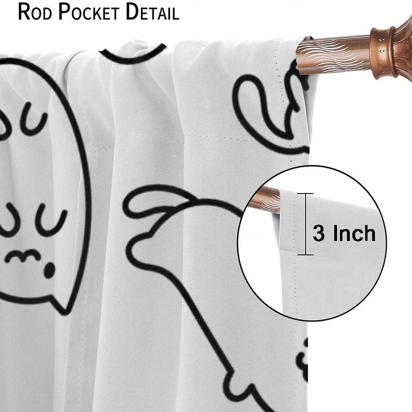 Cartoon Cat Curtain, Funny Cute Black White Line Kitten Art Pattern Decor Rod Pocket Window Curtain, for Kids Nursery Living Room Bedroom Cafe Farmhouse Style-11 42" W X 45" L