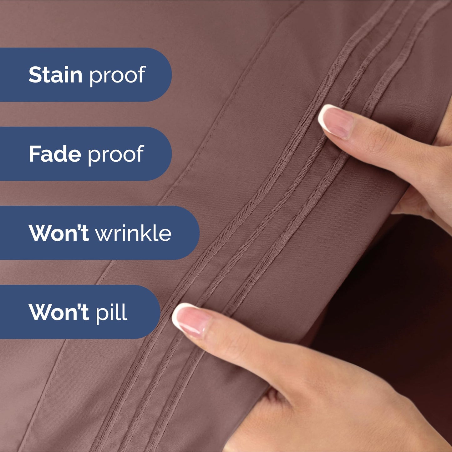 Queen Size 4 Piece Sheet Set - Ultra Soft & Cooling Bed Sheets - Fits 8 Inch to 16 inch Mattress - Wrinkle & Fade Free with Deep Pockets - Easy-Fit, Breathable & Comfy - Hotel Luxury Bedding - Clay