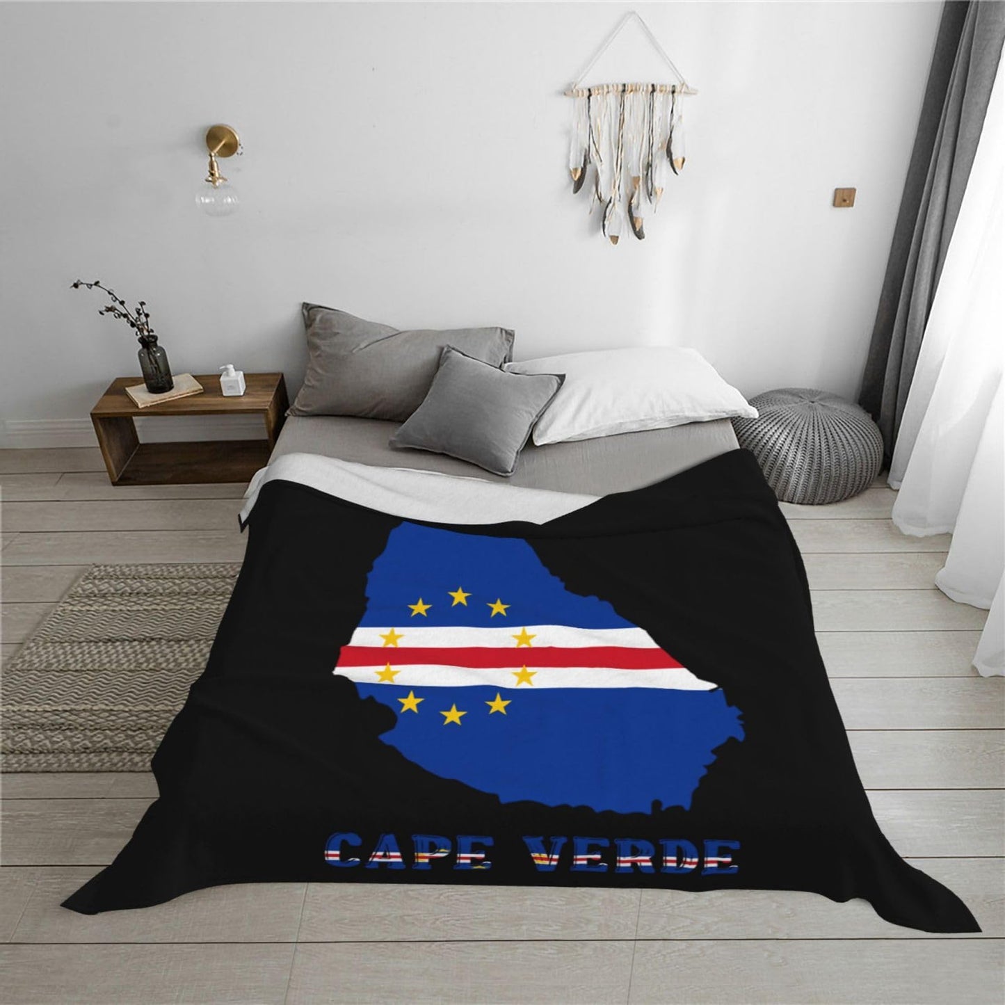 Cape Verde Throw Blanket for Bed and Couch Warm Winter Style - Lightweight Cozy Blanket for All Seasons