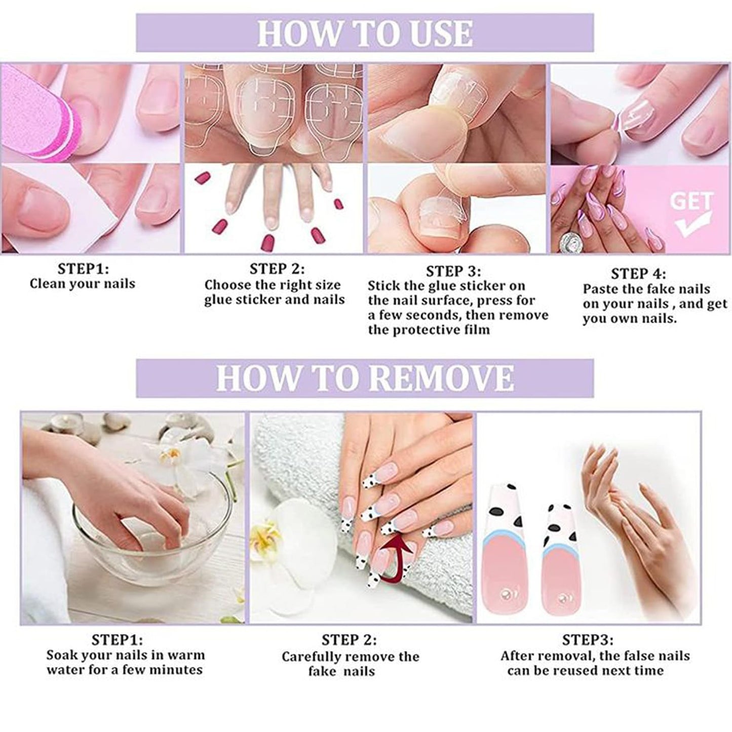 30Pcs Spring Press on Nails Medium Almond French Tip Fake Nails with 3D Rhinestone Pearl Design Blue Gradient False Nails Glossy Full Cover Blueberry Flower Stick on Nail Summer Nails Set for Women