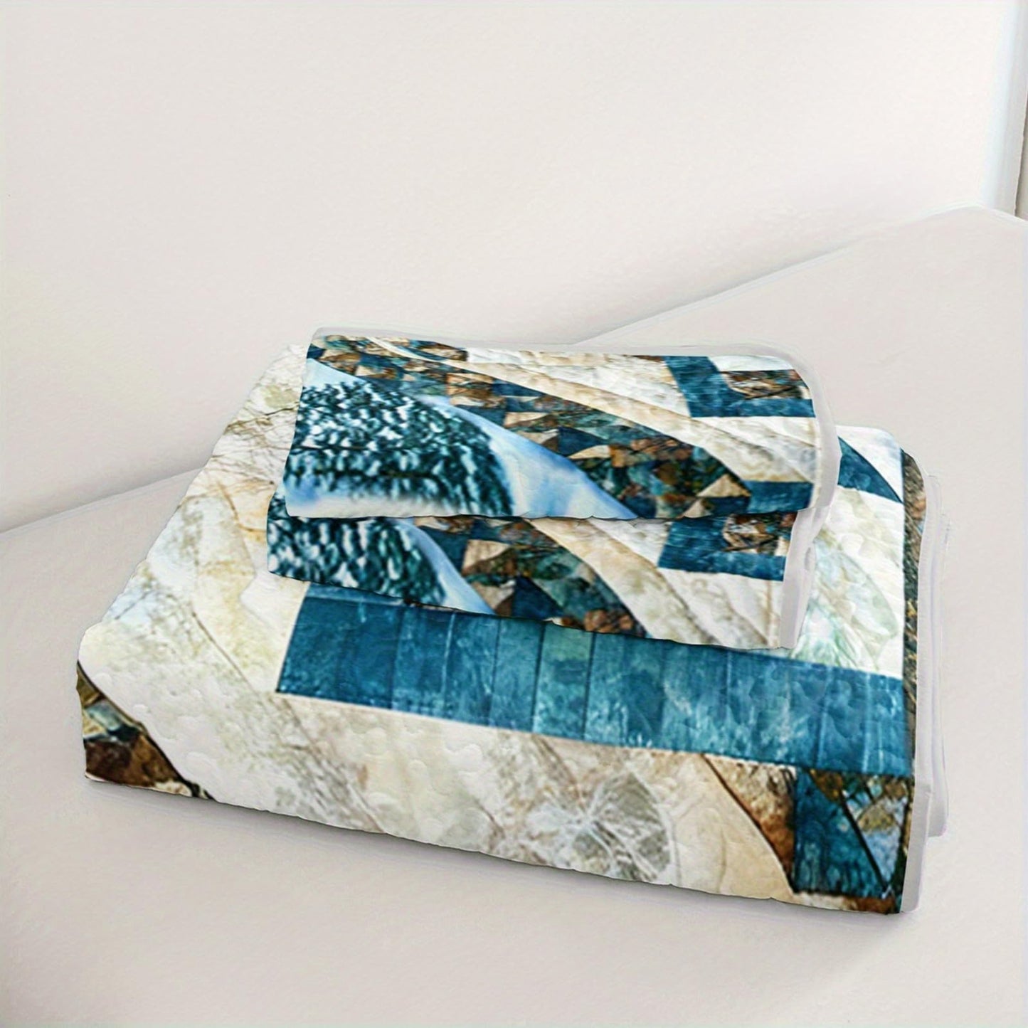 Tuzaovy Wolf Animal Quilt Bedding Set Queen Size for Kid Teen,Wolf Bedspread Sets Bedding Cozy Winter Bedroom Decor,Geometric Animal Print Bed Cover Queen for Boys Girls Bedroom Decor