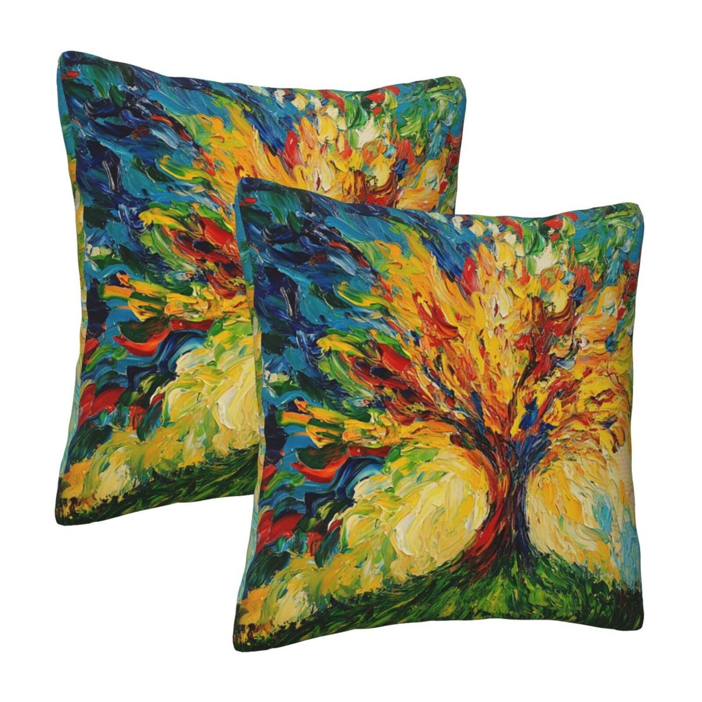 Guiteinyi Tree Throw Pillow Covers 18x18 Set of 2 Square Pillow Case for Home Decorative Sofa Couch Bedroom Living Room