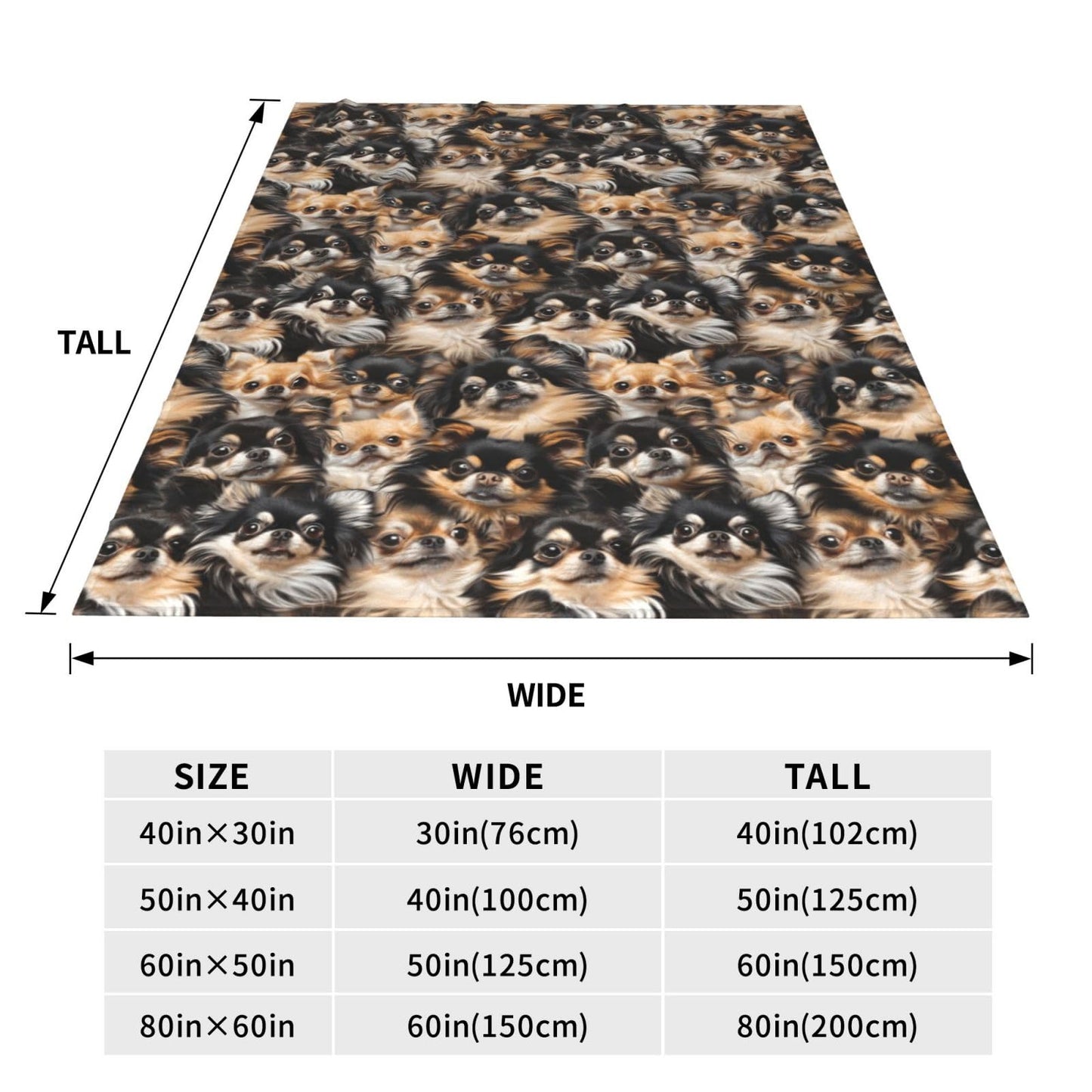 TZJCCMAY Chihuahua Blanket for Kids Women Adults, Dog Lover Throw Blankets, Soft Lightweight Fleece for Bed Sofa Home Living Room Decor, Birthday Gifts, 50x60in
