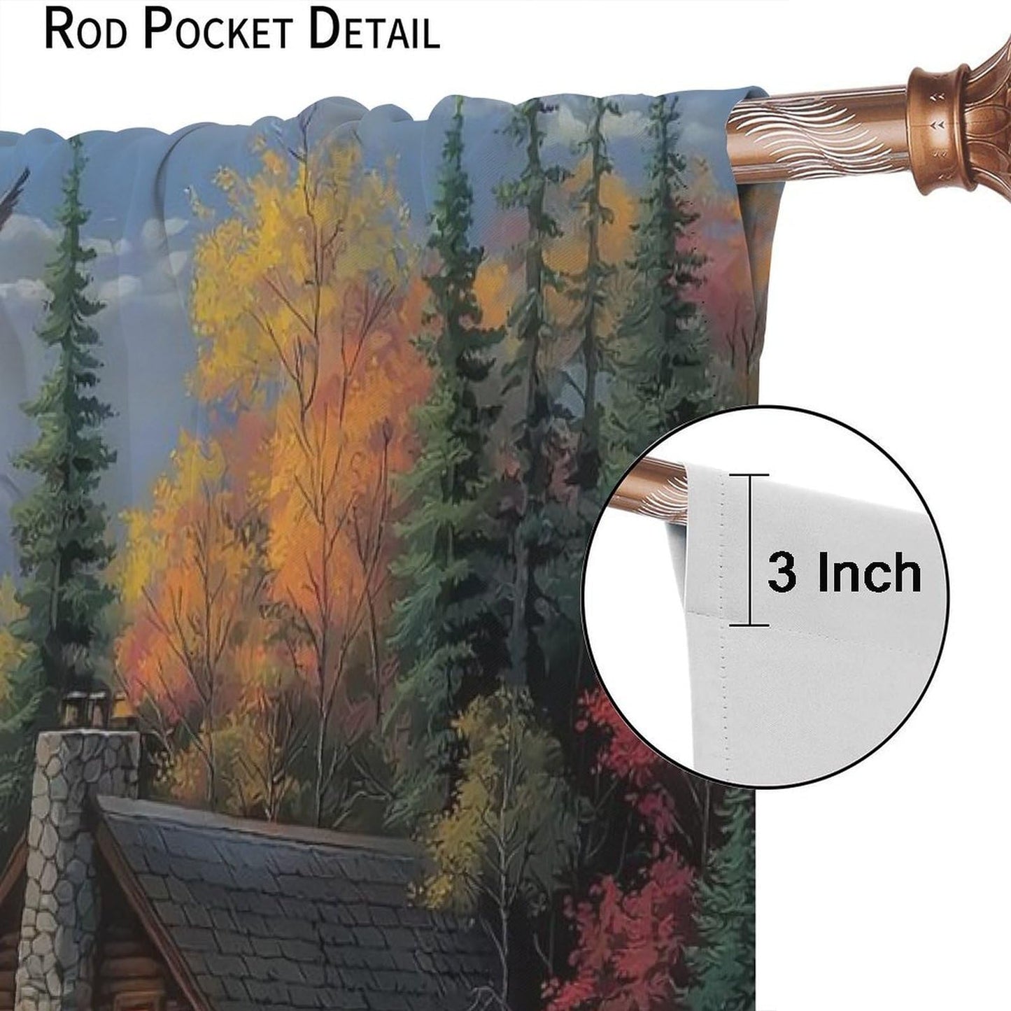 LOMADIA Rustic Bear Blackout Curtains, Retro Forest Animal Lake Wildlife Pattern Drapes, Country Cabin Farmhouse Window Treatments Curtain for Kitchen Bedroom Living Room Home Decor 42" W x 45" L